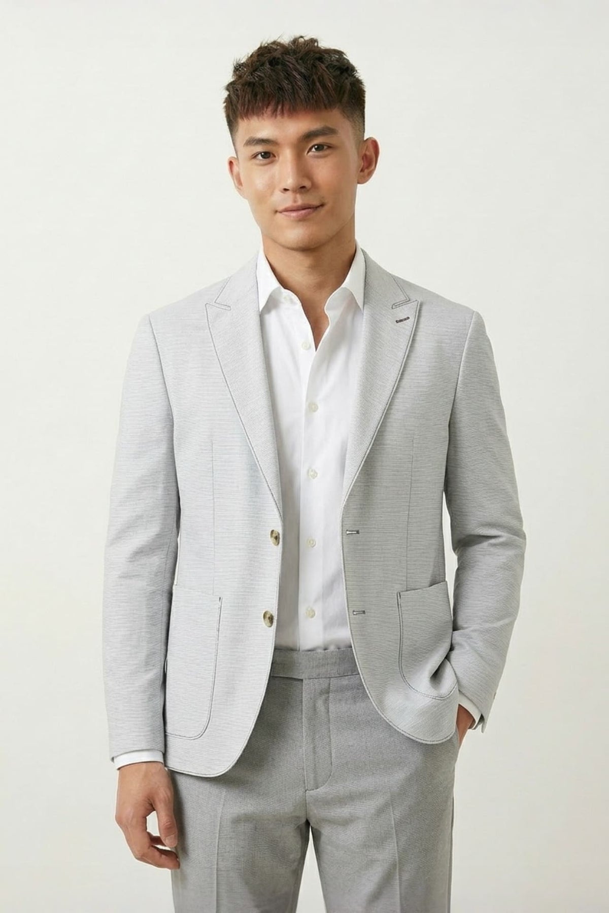 G2000 Suits Lyocell Blend Stretch Plain Weave Comfort Fit Casual Blazer Vanilla Comfort
