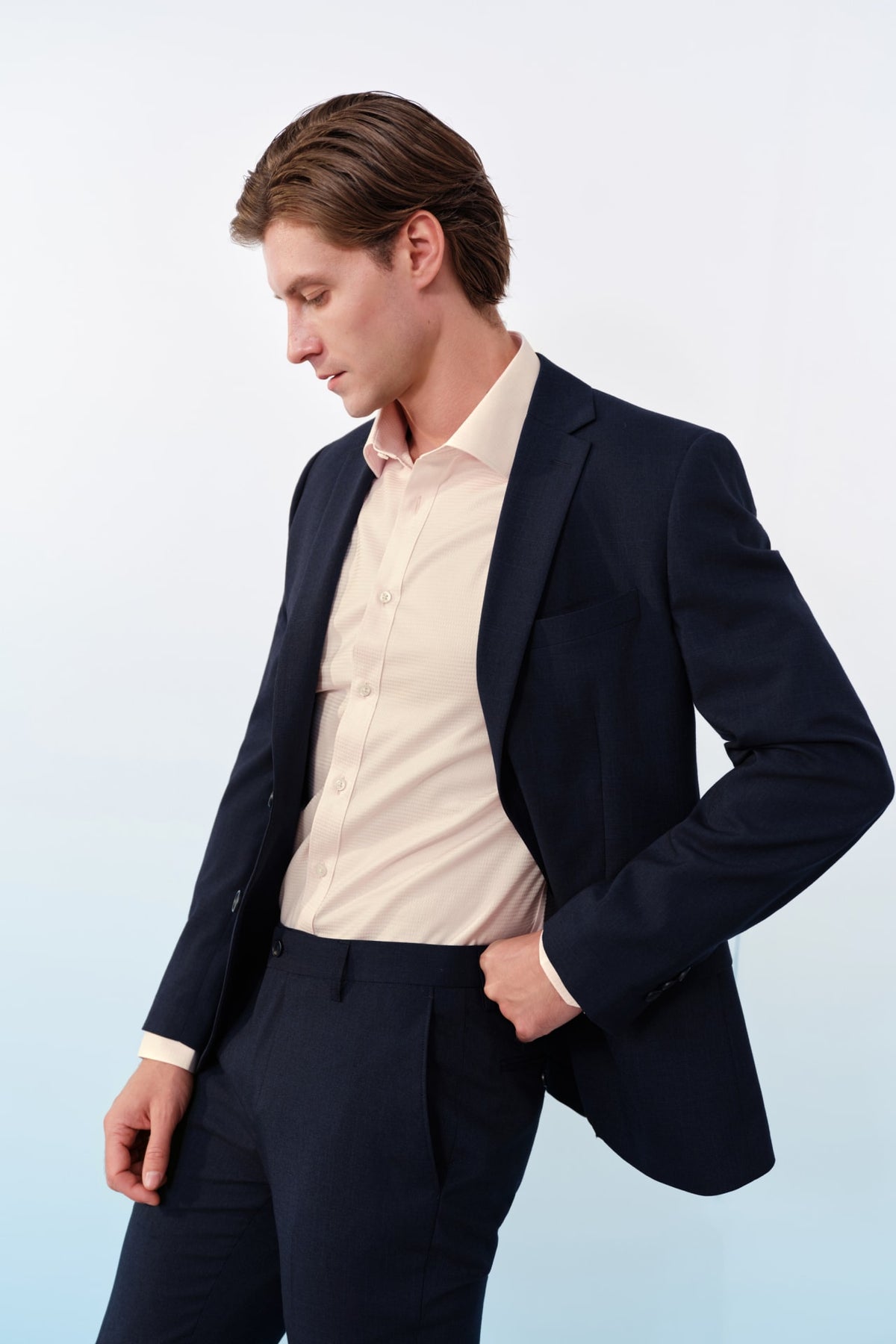 G2000 - Shirts - Non-Iron Premium Cotton Textured Smart Fit Long Sleeve Shirt