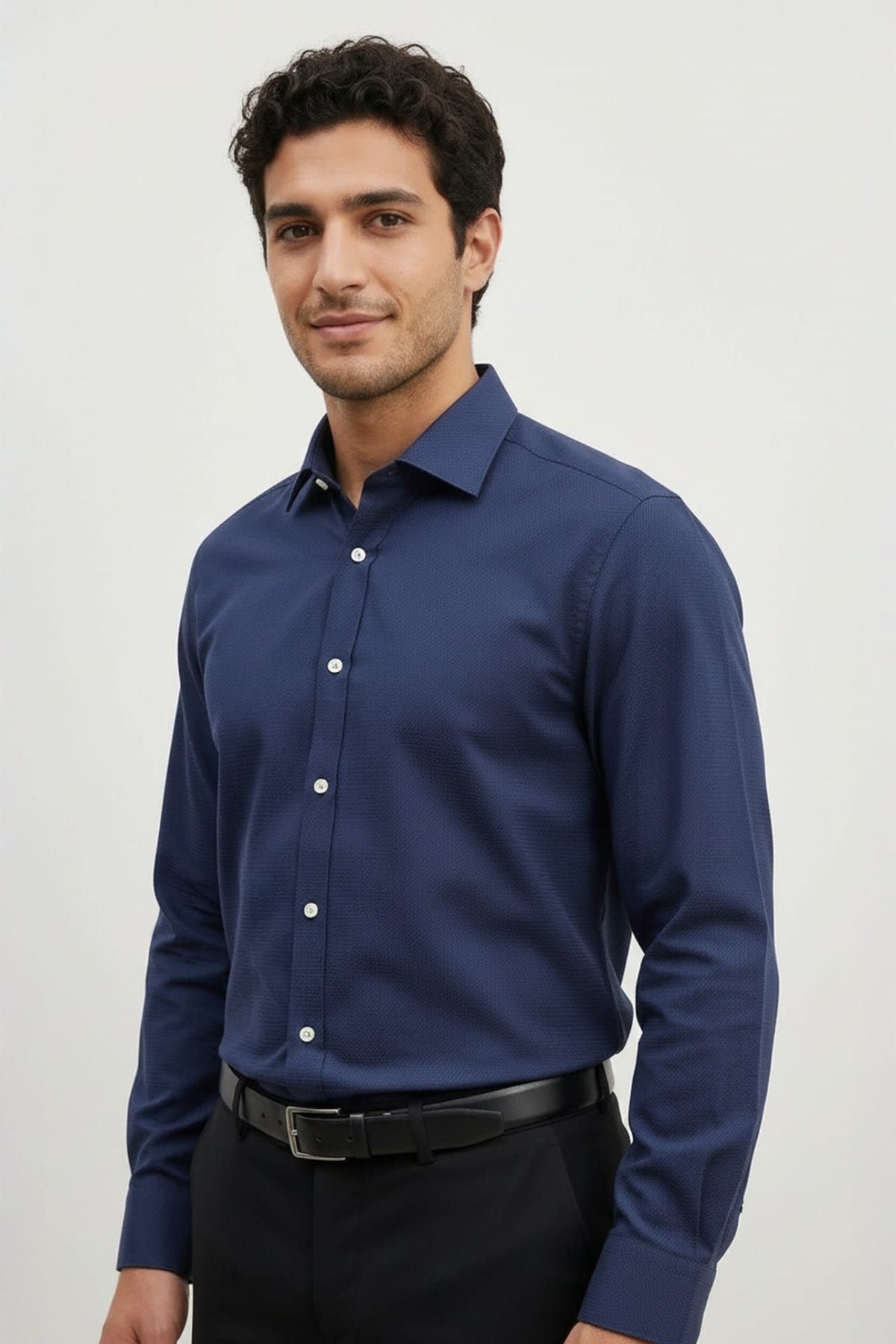 G2000 - Shirts - Non-Iron Premium Cotton Textured Smart Fit Long Sleeve Shirt