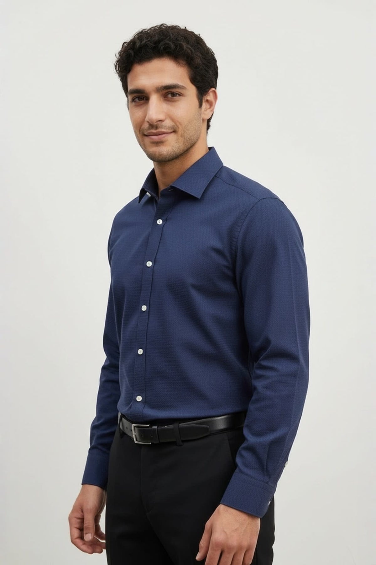 G2000 - Shirts - Non-Iron Premium Cotton Textured Smart Fit Long Sleeve Shirt
