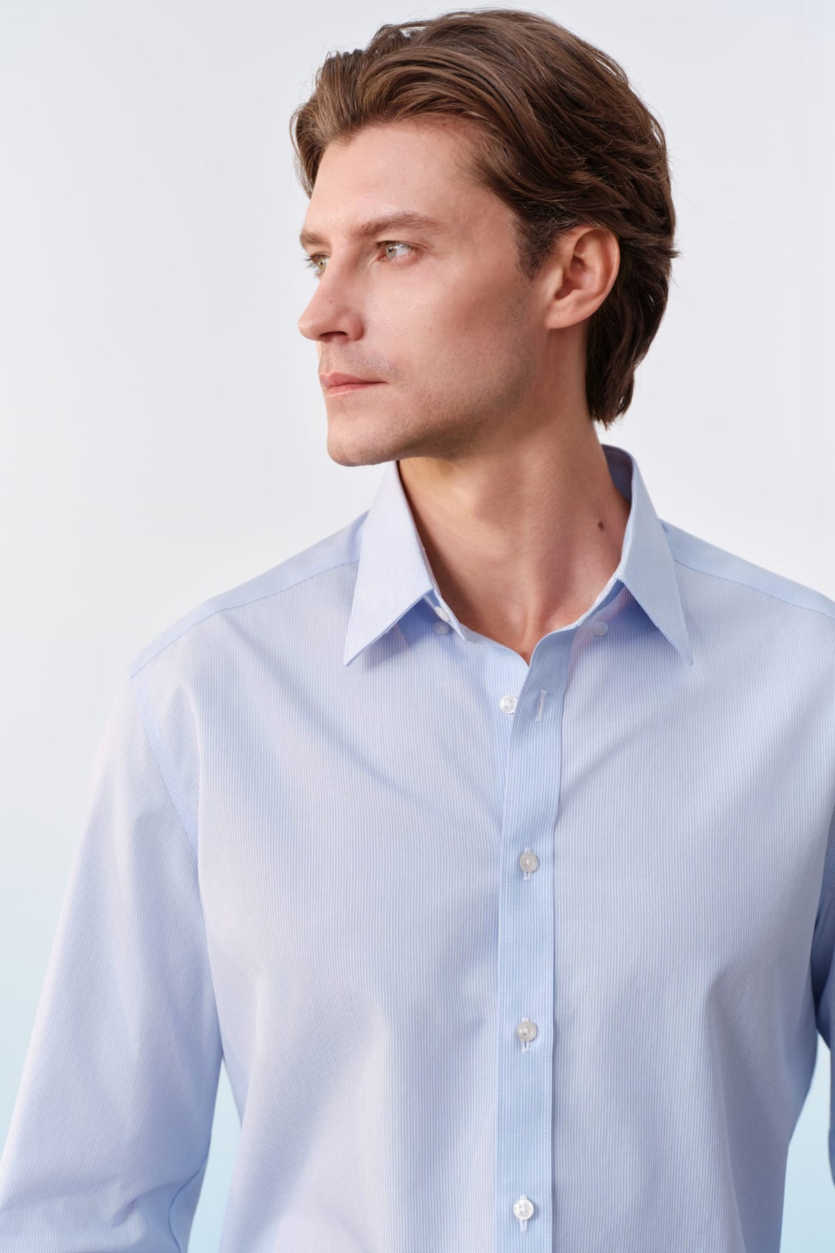 G2000 - Shirts - Non-Iron Premium Cotton Stripe Smart Fit Long Sleeve Shirt