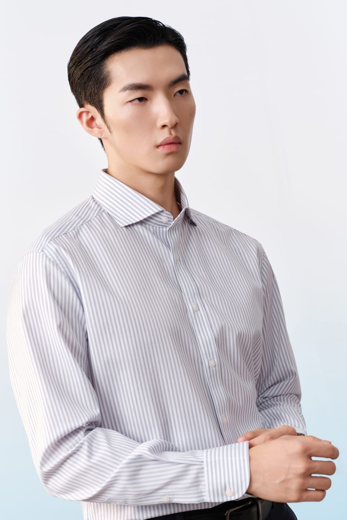 G2000 - Shirts - Non-Iron Premium Cotton Stripe Smart Fit Long Sleeve Shirt