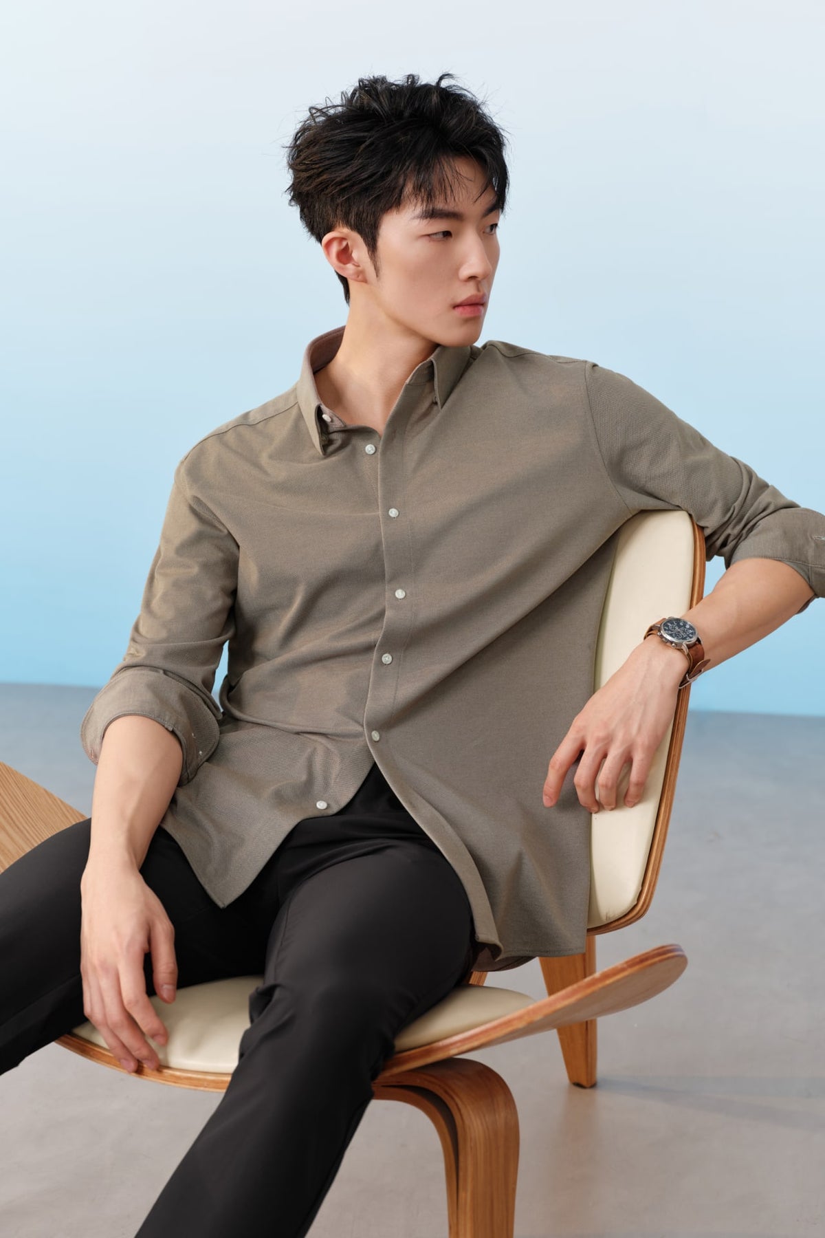 G2000 - Shirts - Easy Iron Cotton Knit Smart Fit Long Sleeve Shirt