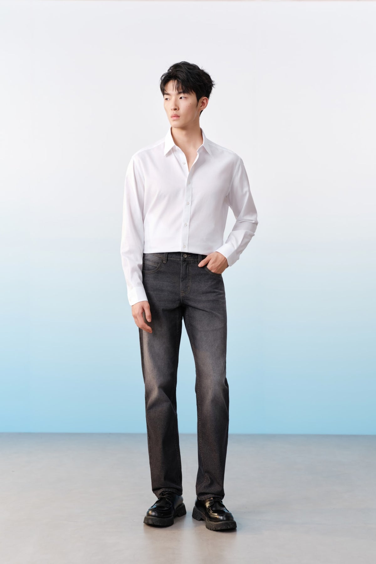 G2000 Shirts Non-Iron Cotton Dobby Textured Regular Fit Long Sleeve Shirt
