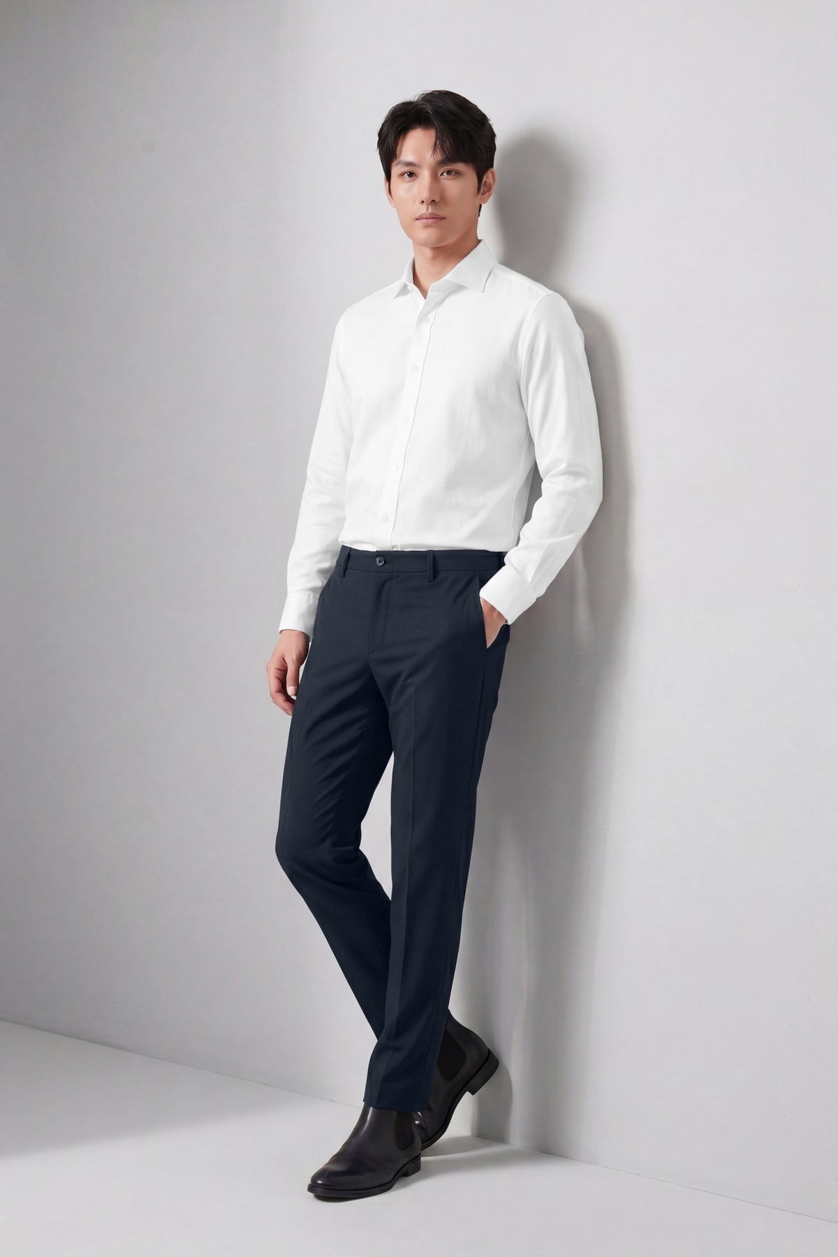 Non-Iron Easy Care Cotton Blend Wide Twill Smart Fit Long Sleeve Shirt