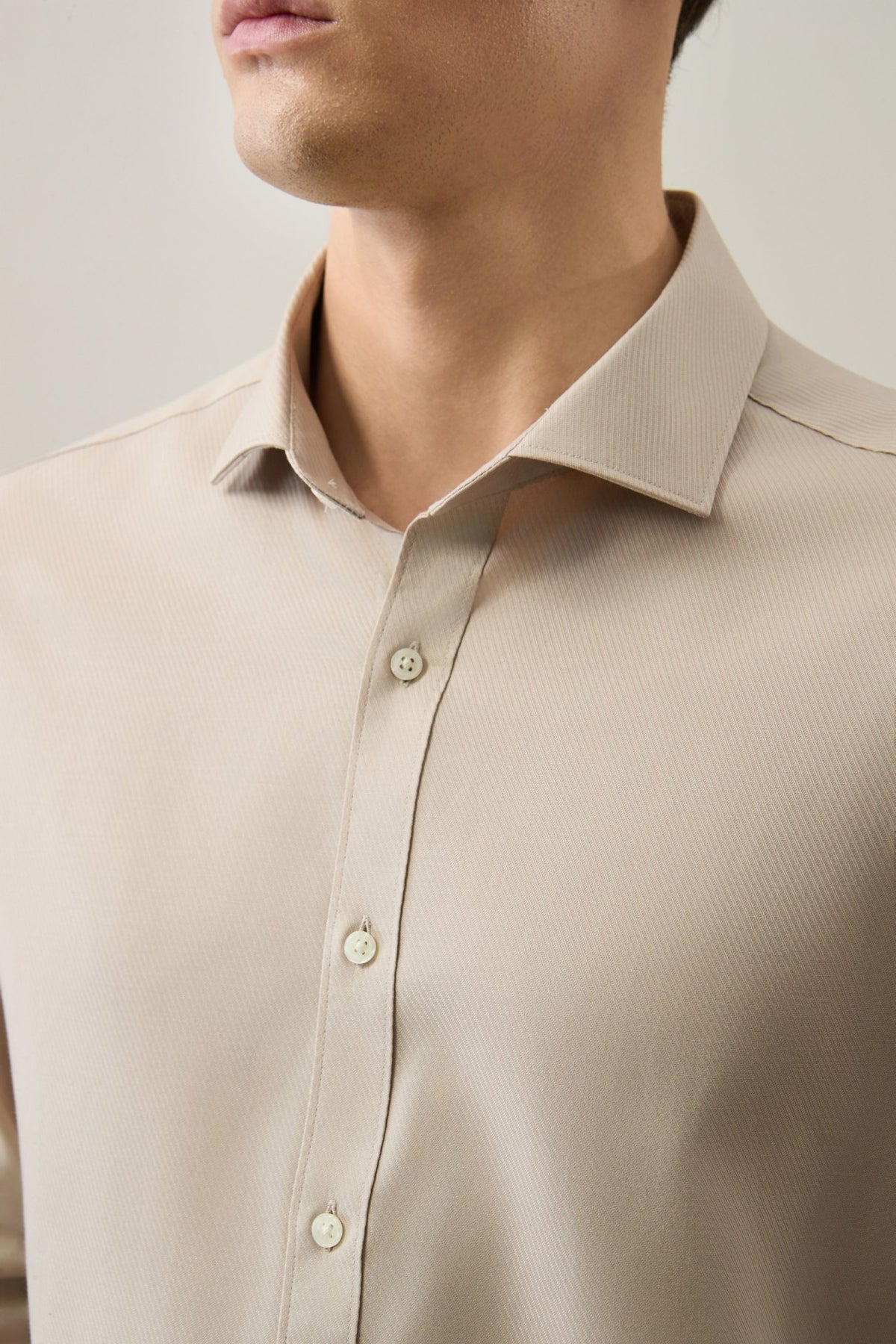 Non-Iron Easy Care Cotton Blend Wide Twill Smart Fit Long Sleeve Shirt