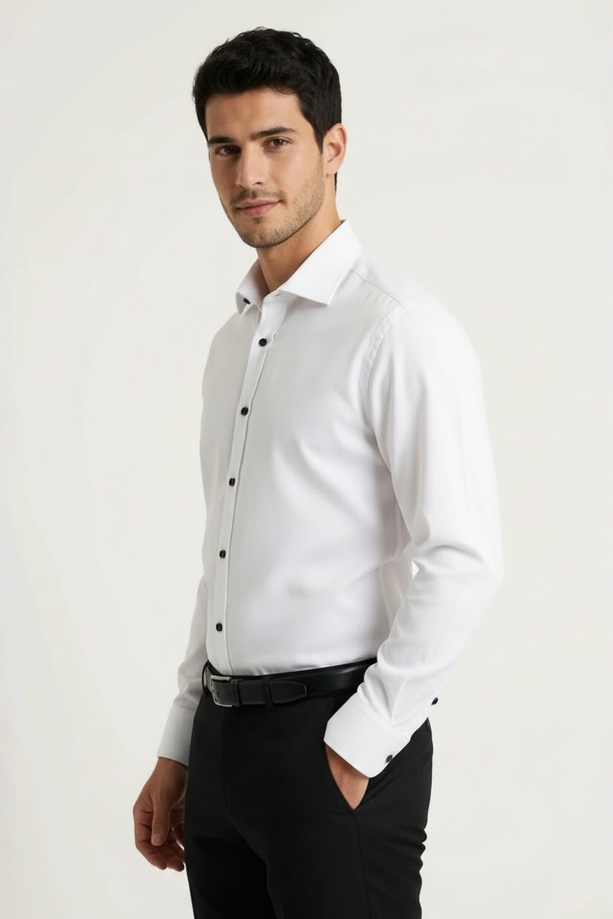 G2000 Shirts Non-Iron Cool Touch Stretch Textured Regular Fit Long Sleeve Shirt