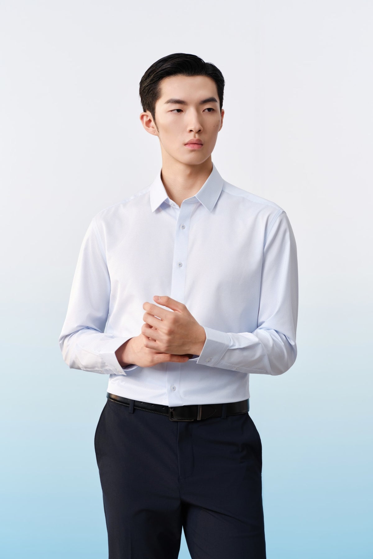 G2000 Shirts Non-Iron Dry Stretch Check Smart Fit Long Sleeve Shirt Riviera Smart
