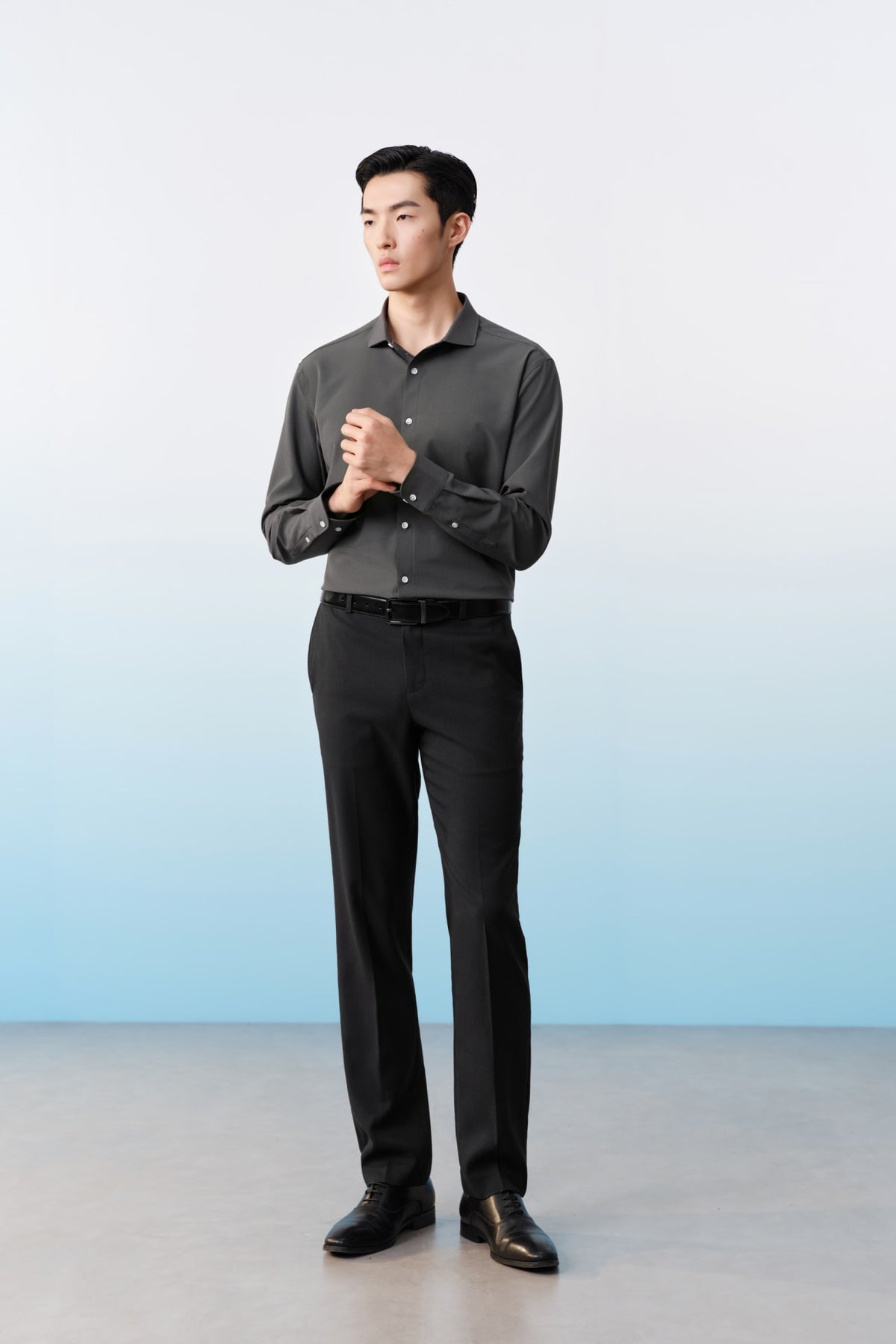 G2000 - Shirts - Non-Iron Dry Multi-Way Stretch Textured Check Smart Fit Long Sleeve Shirt