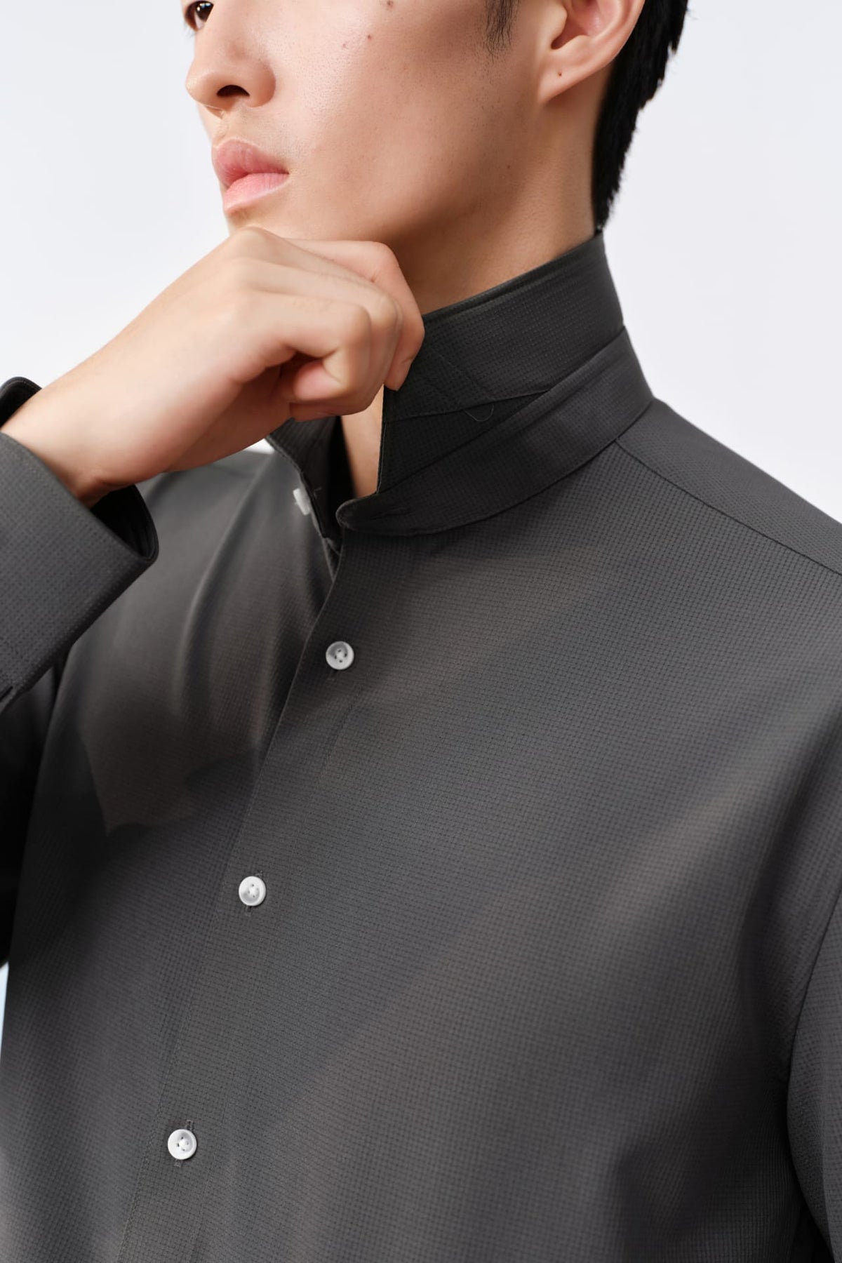 G2000 - Shirts - Non-Iron Dry Multi-Way Stretch Textured Check Smart Fit Long Sleeve Shirt
