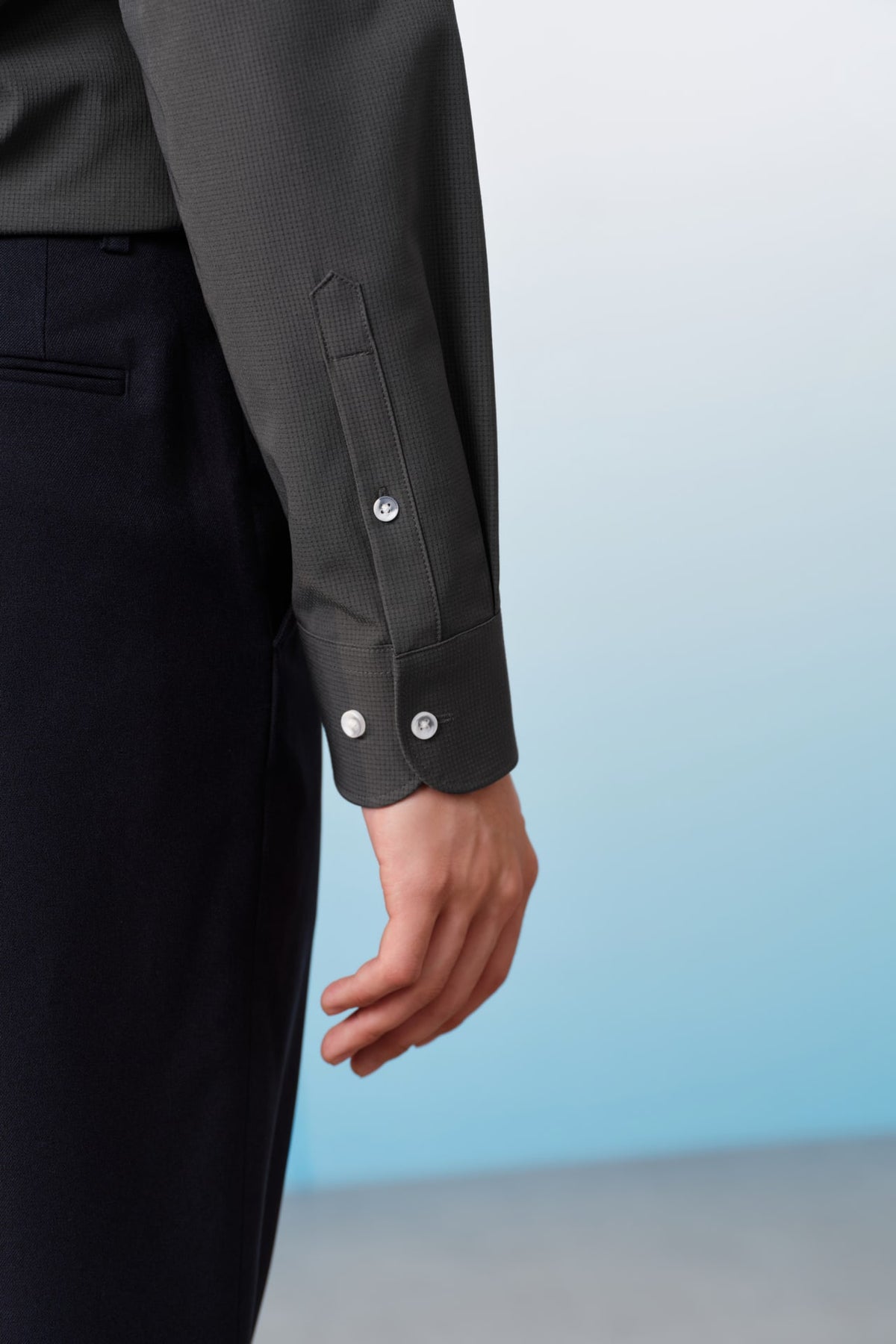 G2000 - Shirts - Non-Iron Dry Multi-Way Stretch Textured Check Smart Fit Long Sleeve Shirt