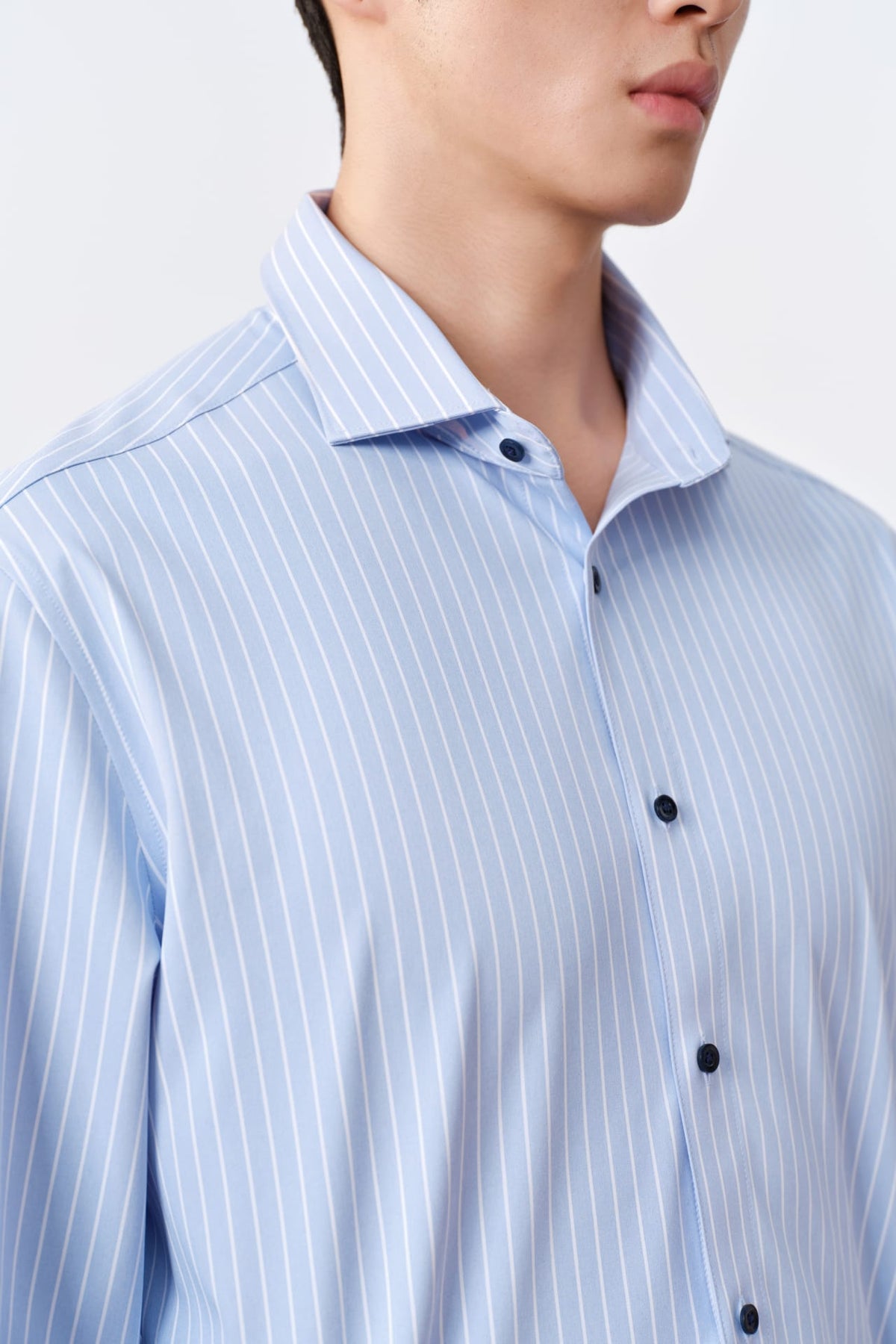 G2000 - Shirts - Non-Iron Dry Multi-Way Stretch Stripe Slim Fit Long Sleeve Shirt
