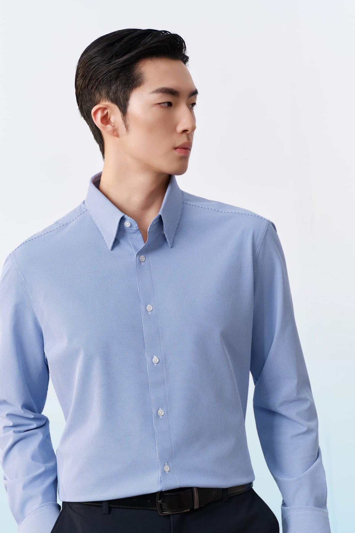 G2000 Shirts Non-Iron Dry Multi-Way Stretch Check Smart Fit Long Sleeve Shirt Limoges Smart