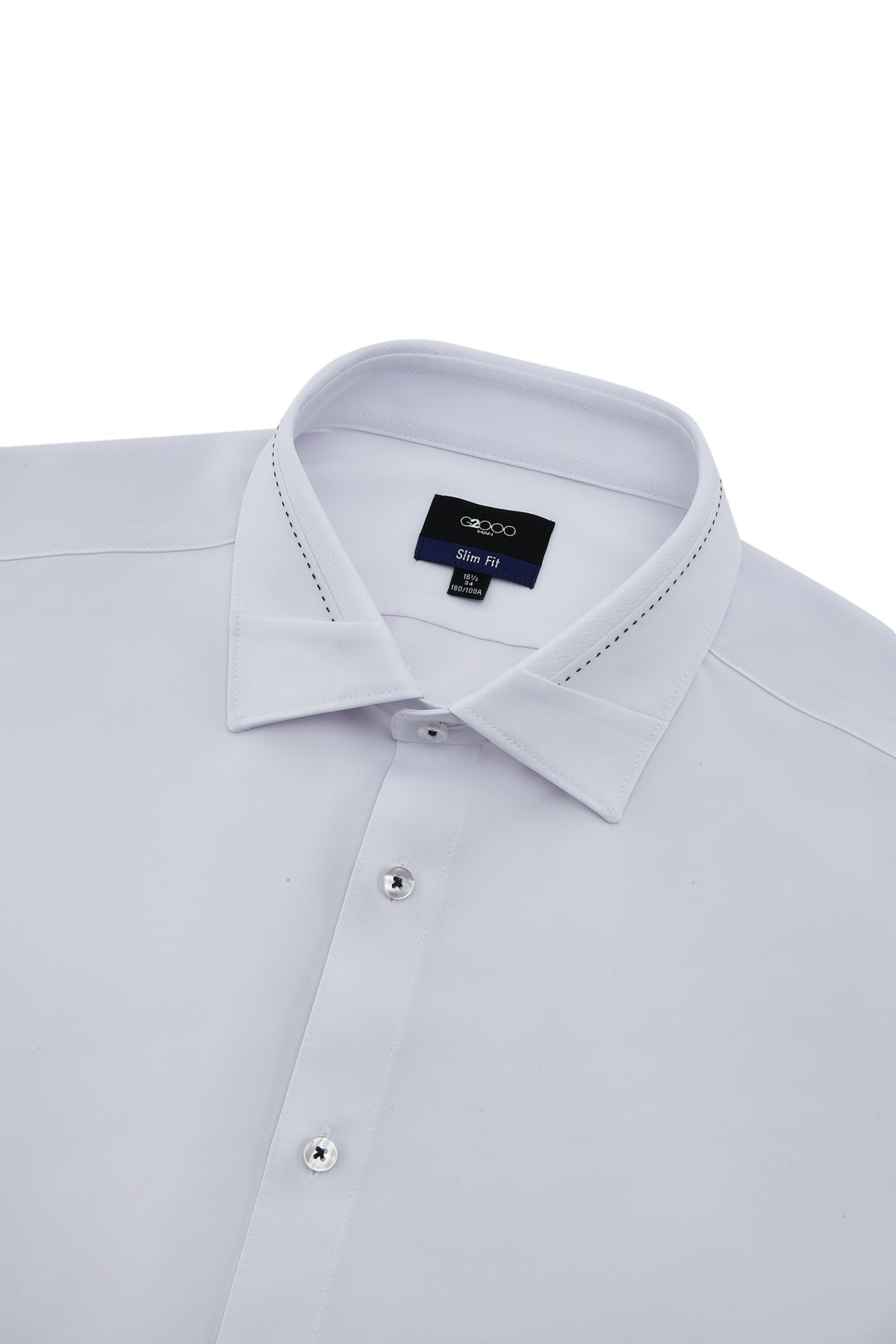 G2000 Shirts Non-Iron Dry Multi-Way Stretch Poplin Slim Fit Long Sleeve Shirt With Design Detail