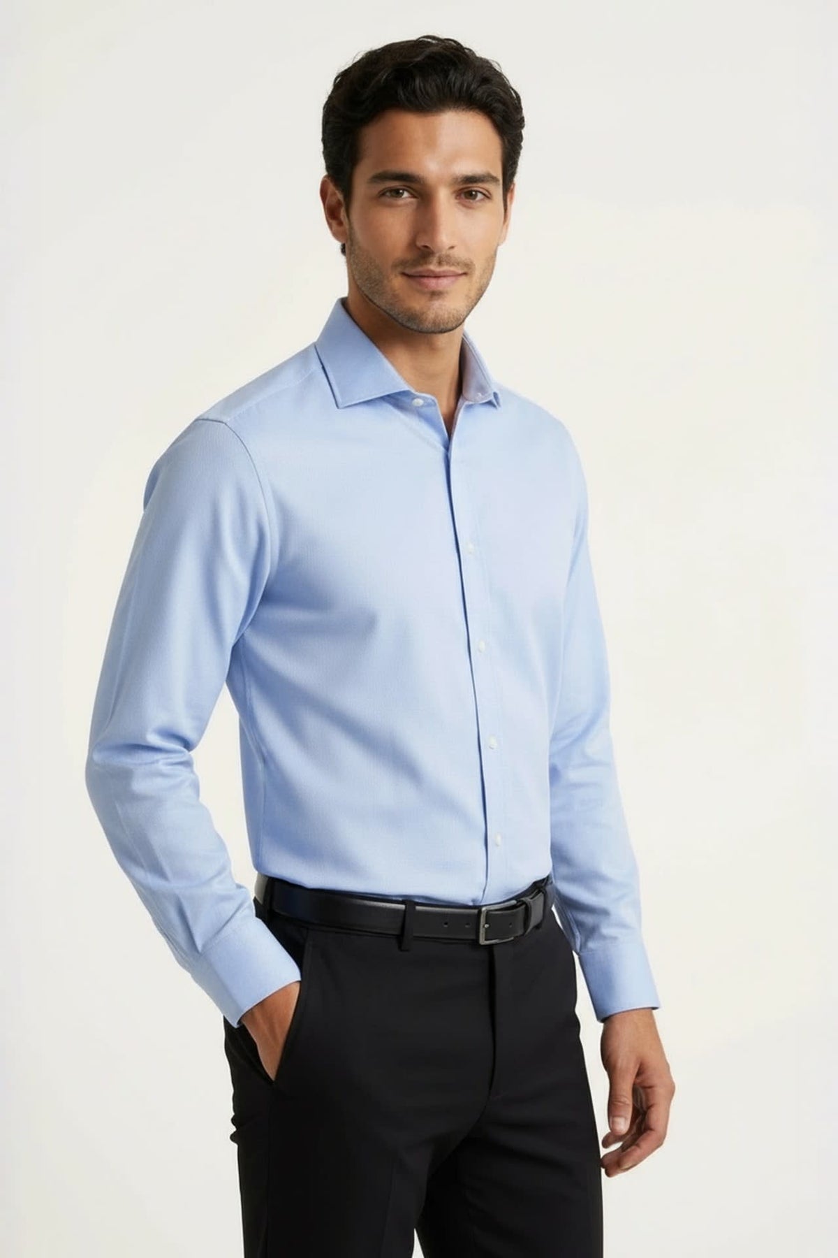 G2000 - Shirts - Non-Iron Three-Proof Finish Textured Smart Fit Long Sleeve Shirt
