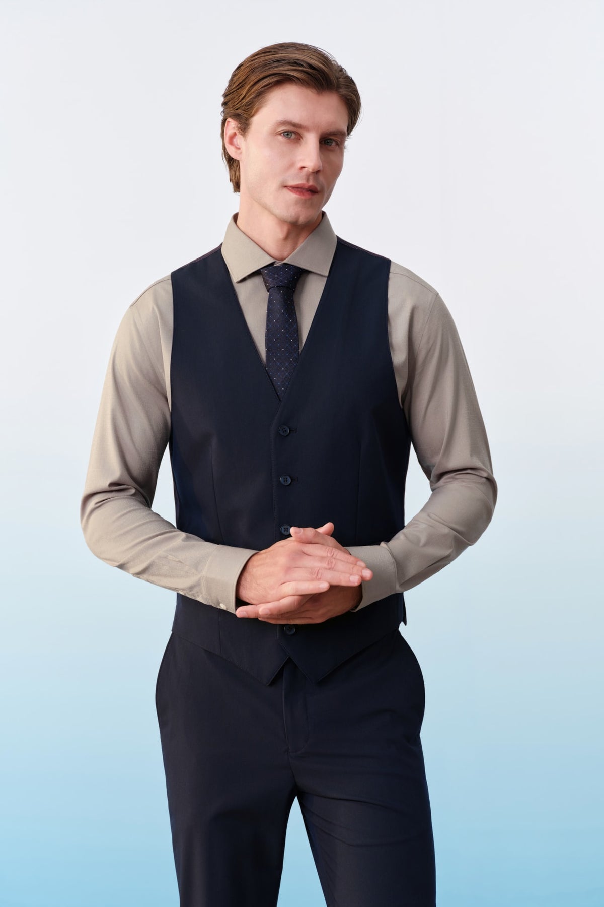 G2000 - Shirts - Non-Iron Three-Proof Finish Textured Smart Fit Long Sleeve Shirt