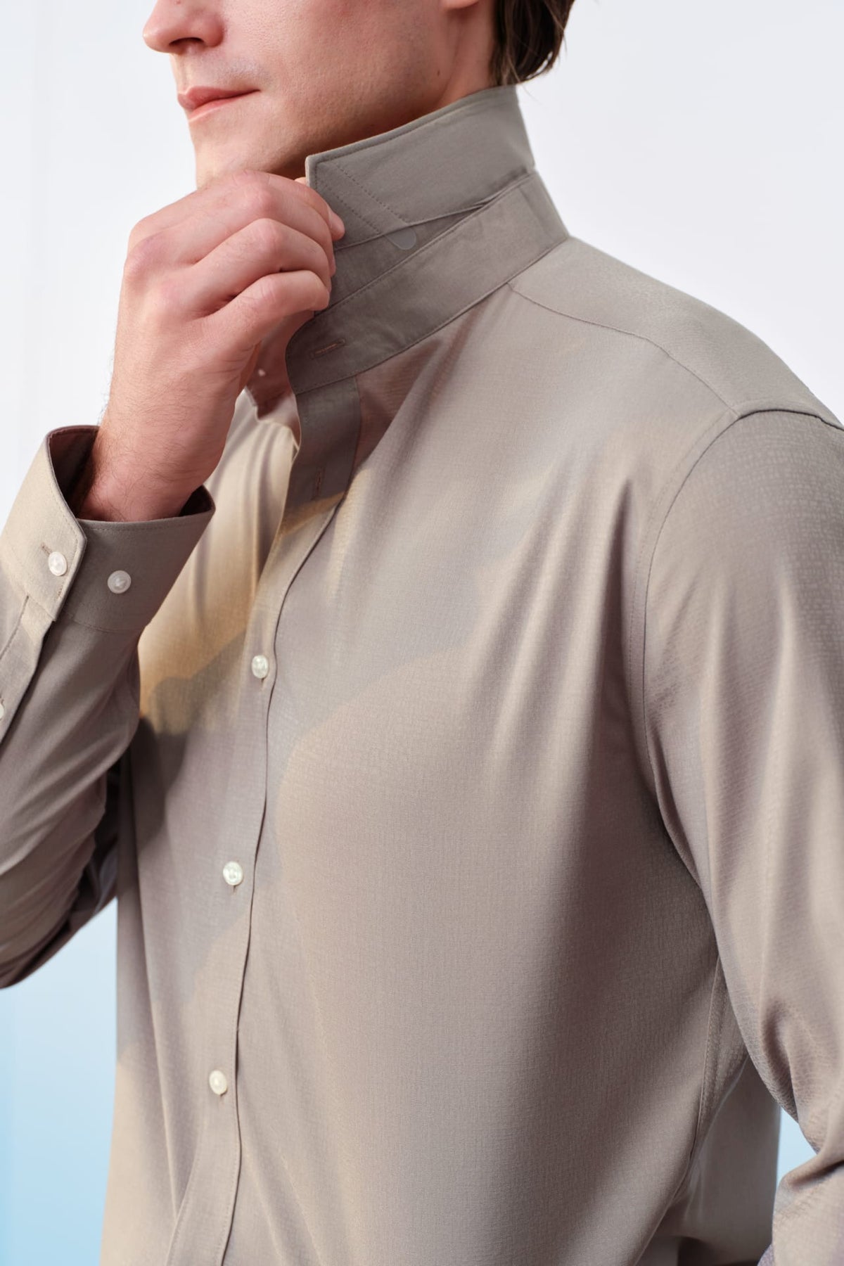 G2000 - Shirts - Non-Iron Three-Proof Finish Textured Smart Fit Long Sleeve Shirt