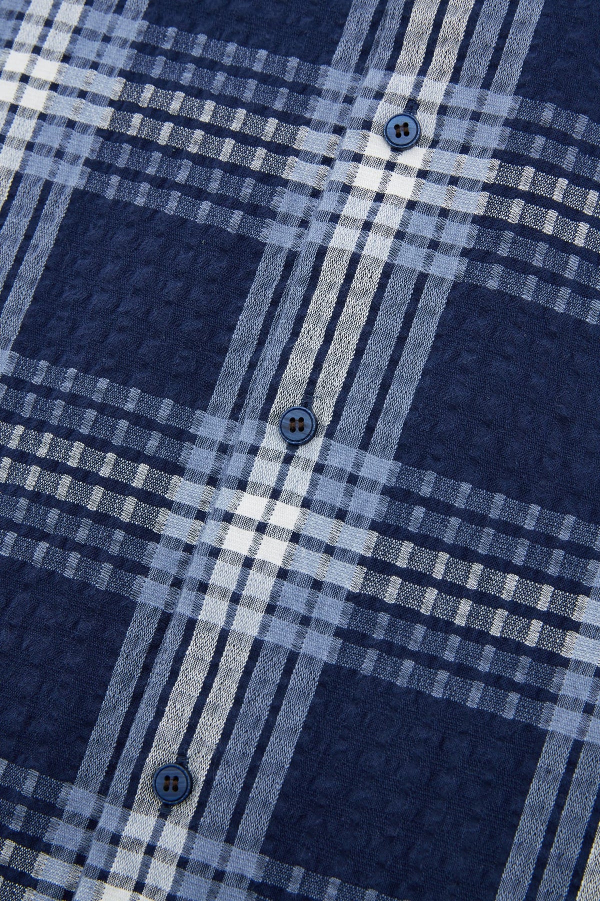 G2000 - Shirts - Cotton Blend Seersucker Check Relax Fit Short Sleeve Casual Shirt