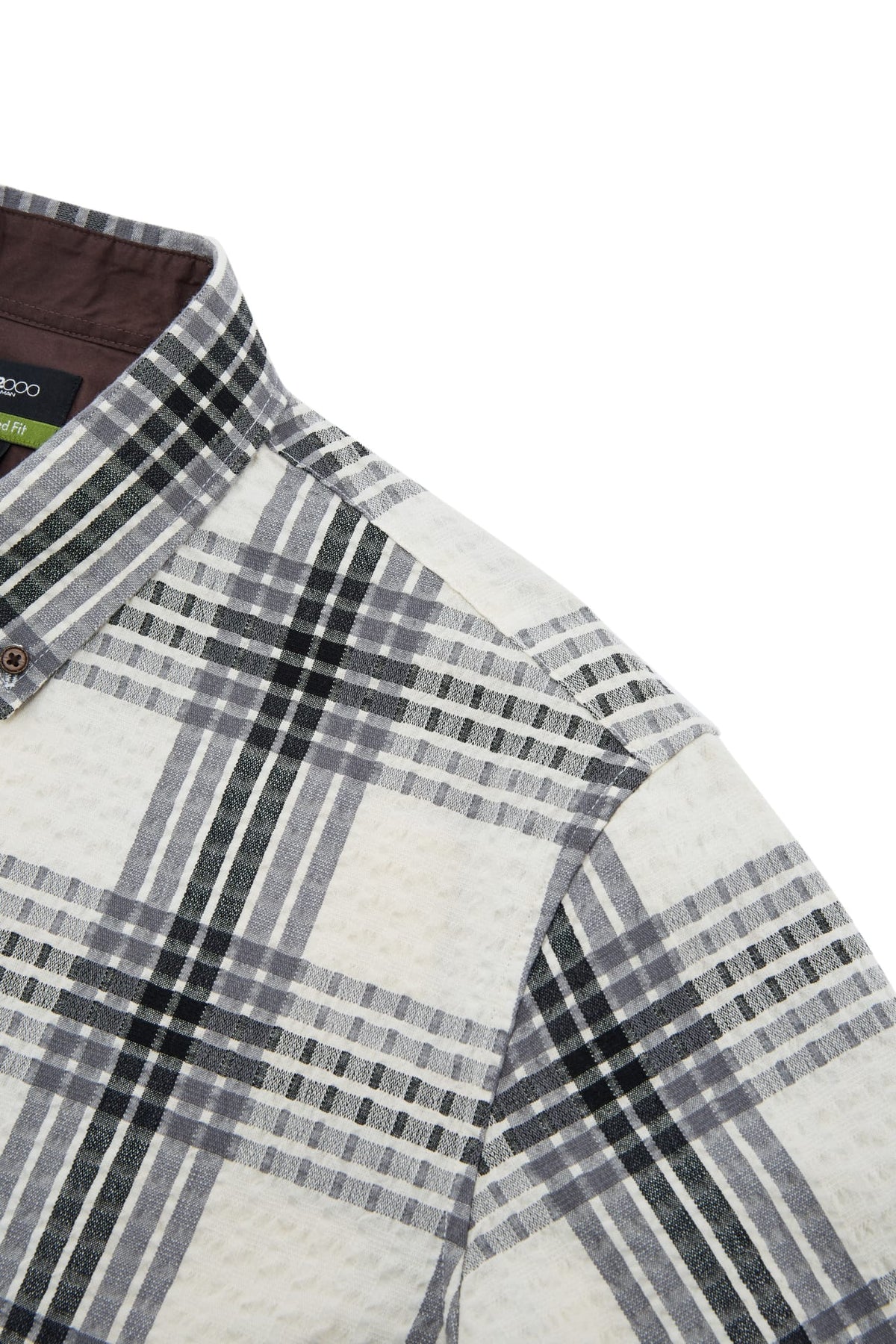 G2000 - Shirts - Cotton Blend Seersucker Check Relax Fit Short Sleeve Casual Shirt