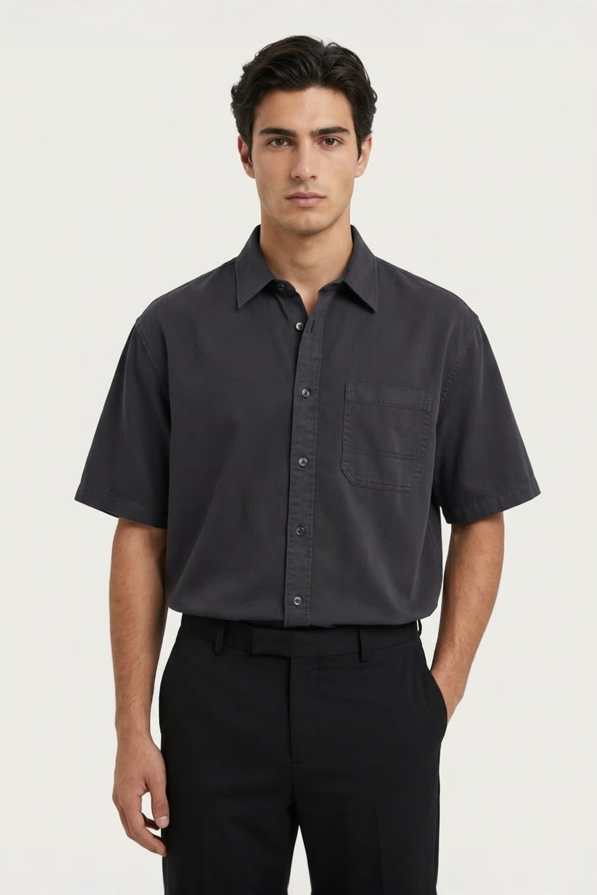 G2000 - Shirts - Pure Cotton Garment Dye Relax Fit Short Sleeve Casual Shirt - Relaxed - Ombre Blue