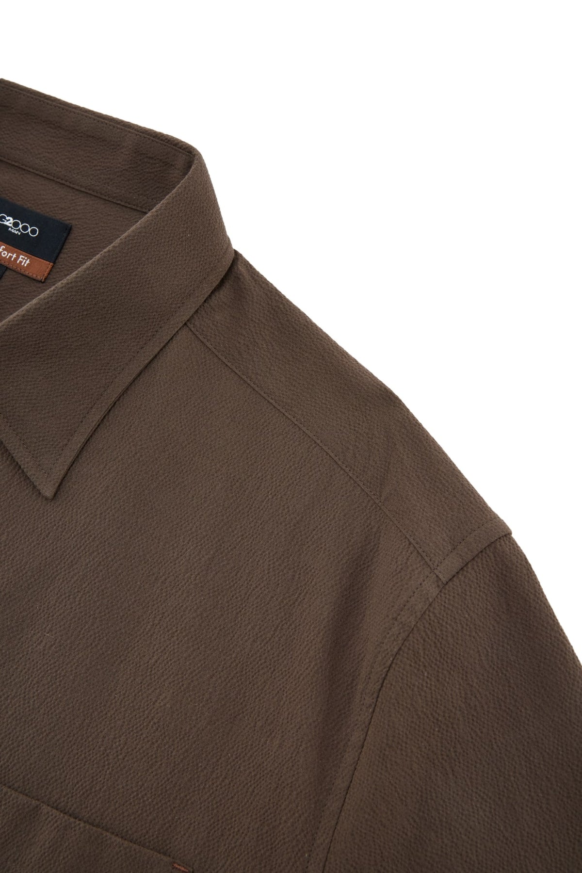 G2000 - Shirts - Cotton Stretch Seersucker Comfort Fit Short Sleeve Casual Shirt