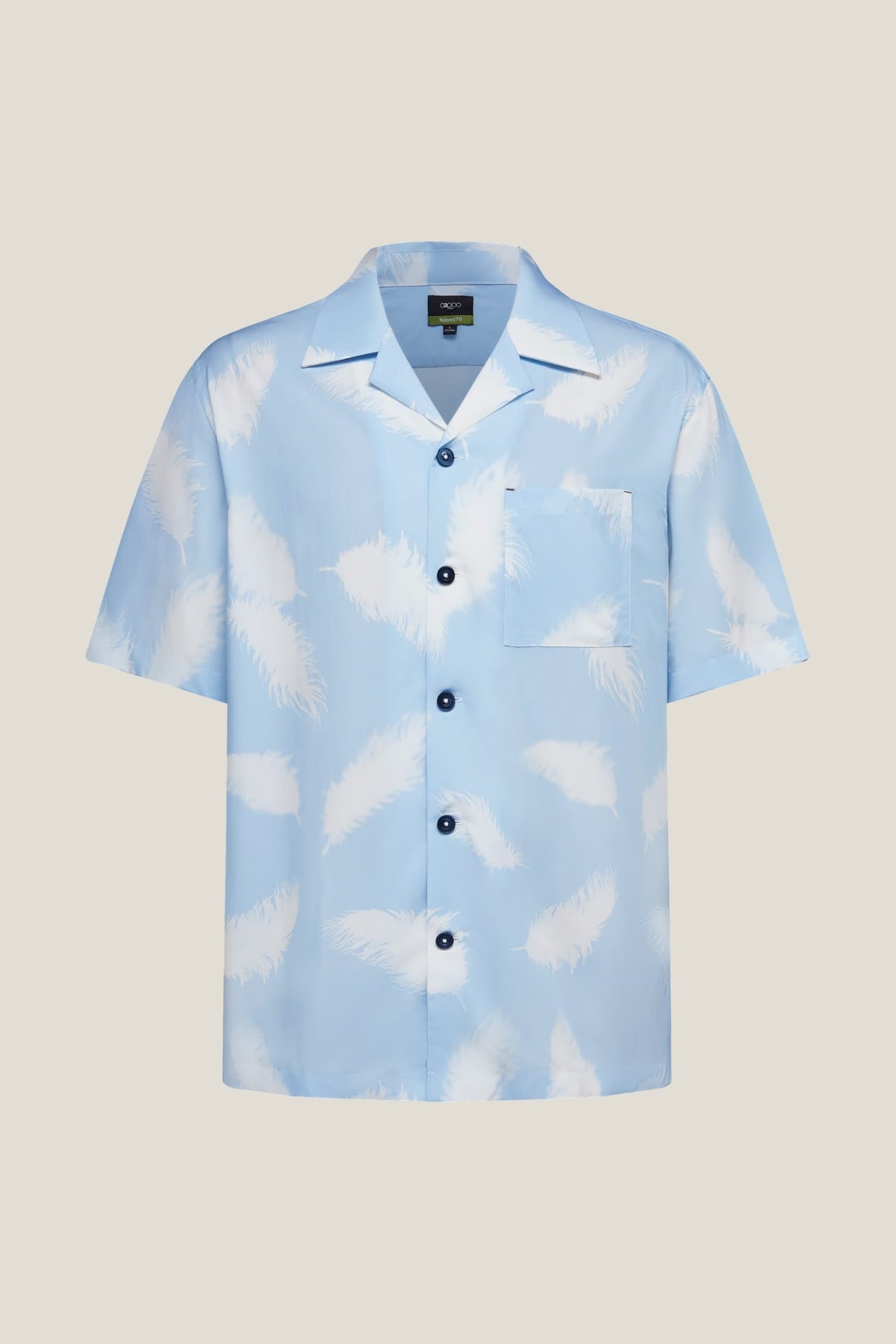 G2000 - Shirts - Modal Blend Feather Print Relax Fit Short Sleeve Casual Shirt