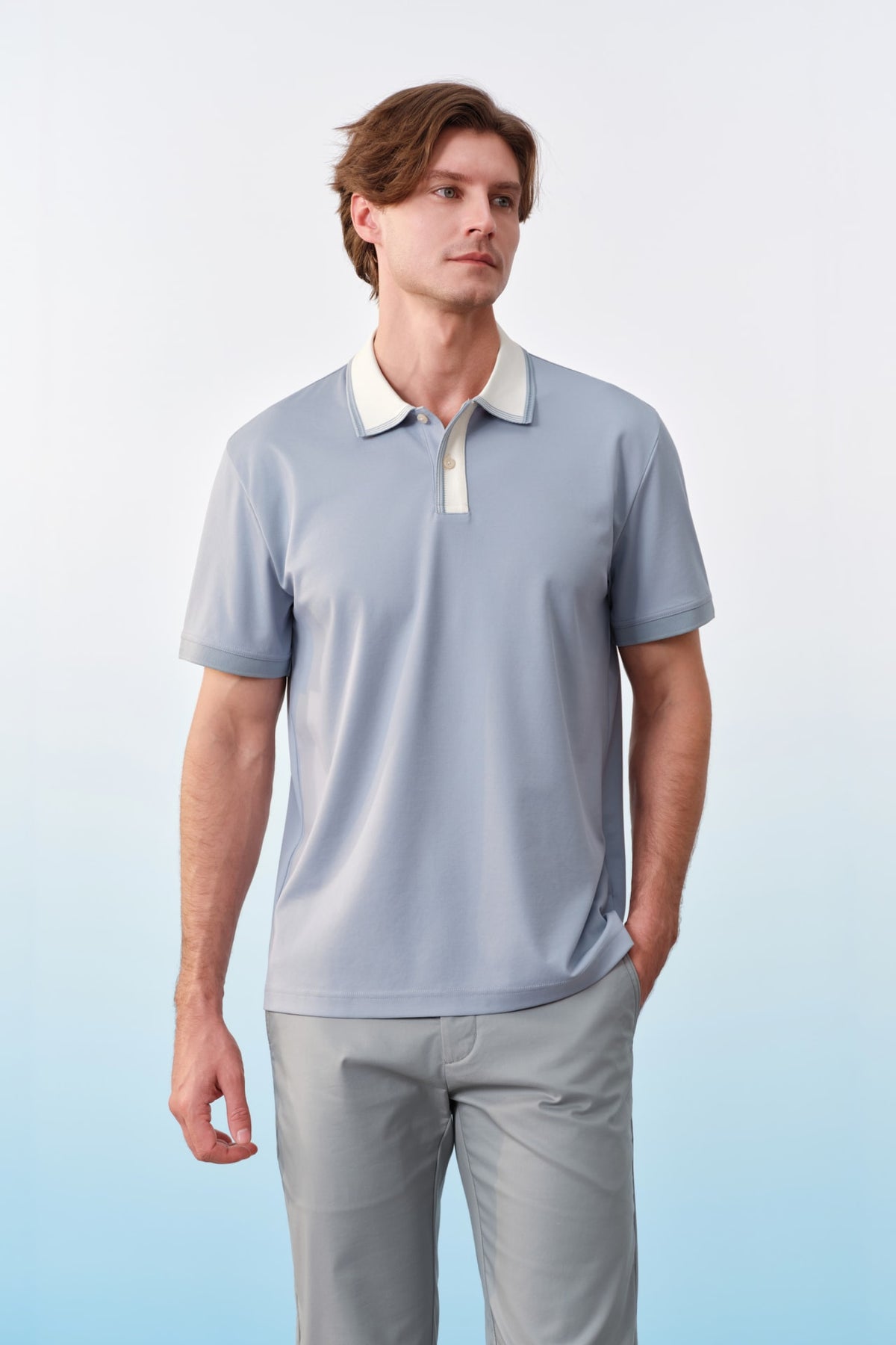 G2000 - Polos - Mercerized Cotton Blend Pique Relax Fit Polo Tee - Relaxed - Crystal Blue