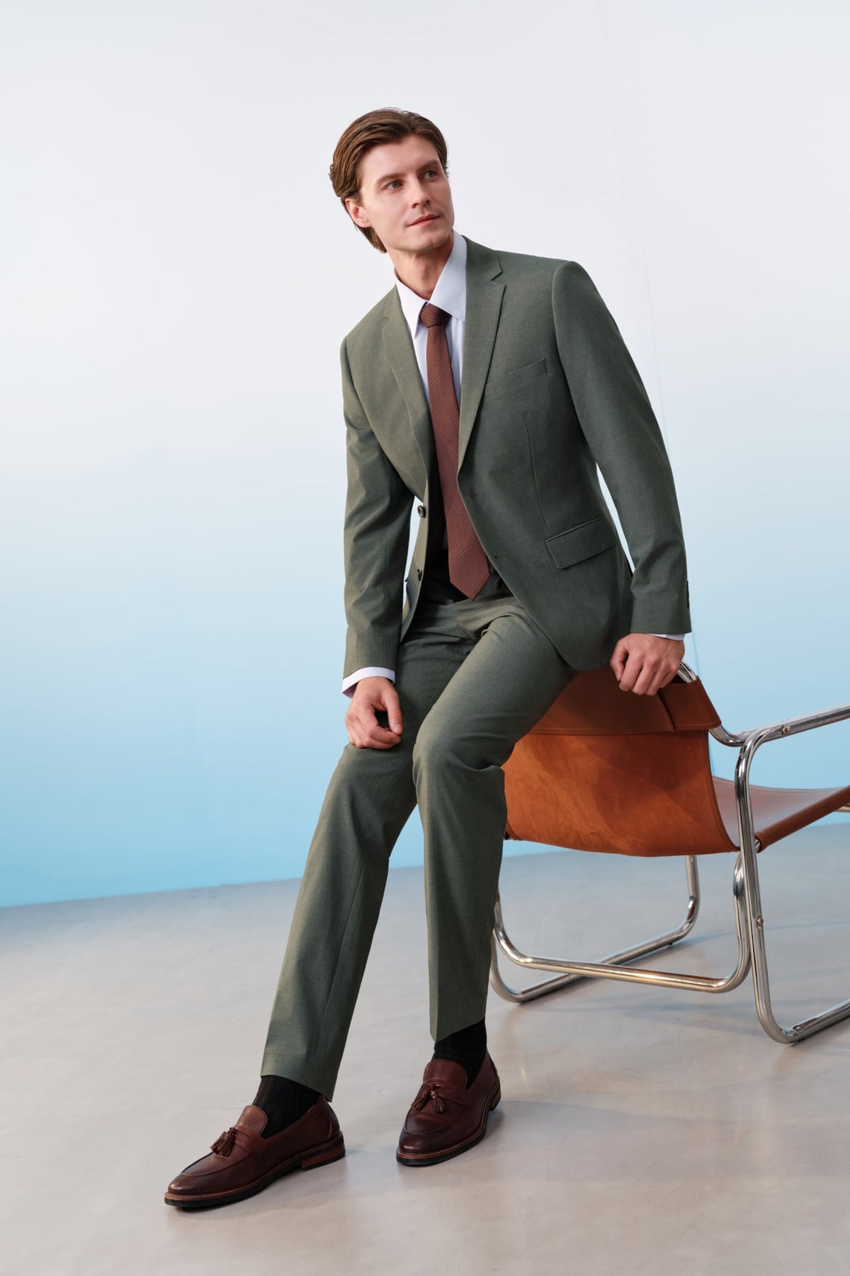 G2000 Pants Three-Proof Finish Plain Weave Smart Fit Suit Pants With Elastic Waistband