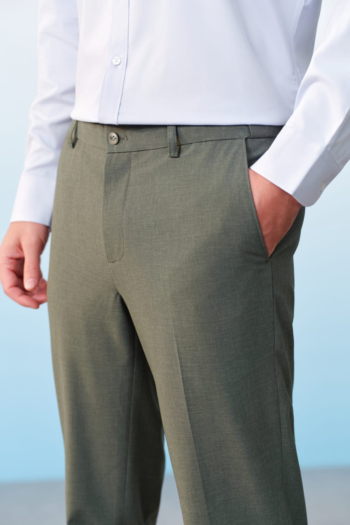 G2000 Pants Three-Proof Finish Plain Weave Smart Fit Suit Pants With Elastic Waistband