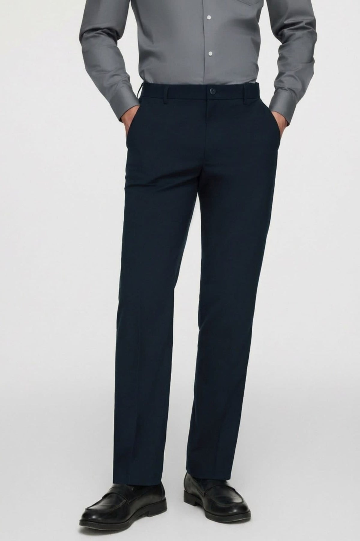G2000 Pants Quick Dry Wicking Poly Blend Twill Slim Fit Suit Pants Estate Blue Slim