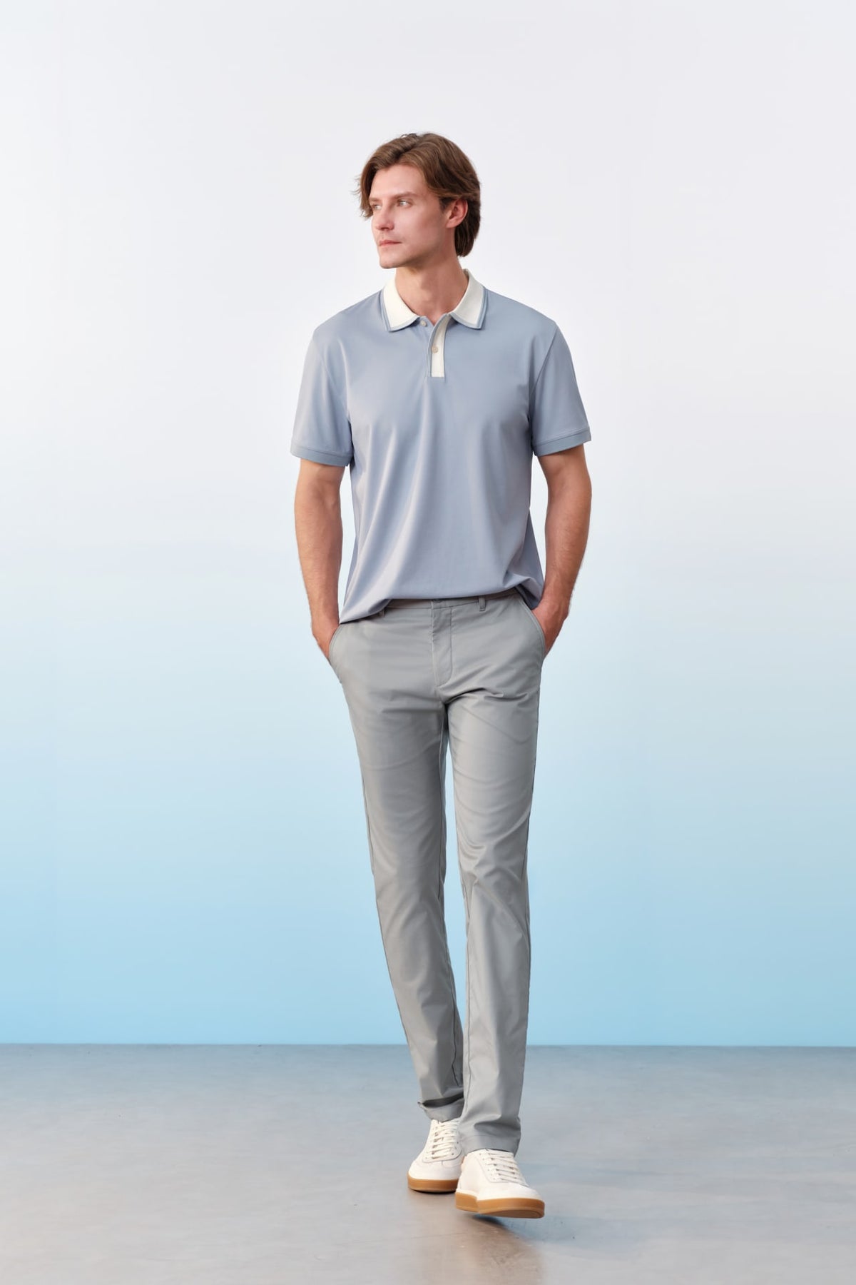 G2000 - Pants - Cool Touch Cotton Blend Stretch Extra Slim Fit Casual Pants - Extra Slim - Frost Gray