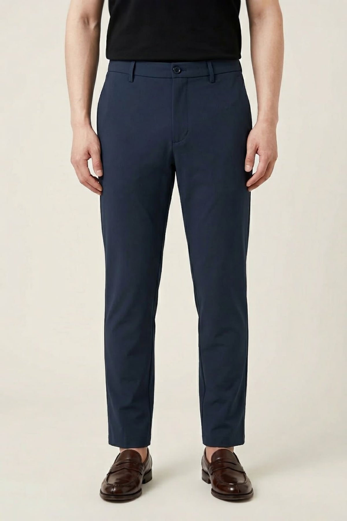 G2000 - Pants - Multi-Way Stretch Poly Knit Ottoman Slim Tapered Fit Casual Pants - Blue Nights - Slim Tapered