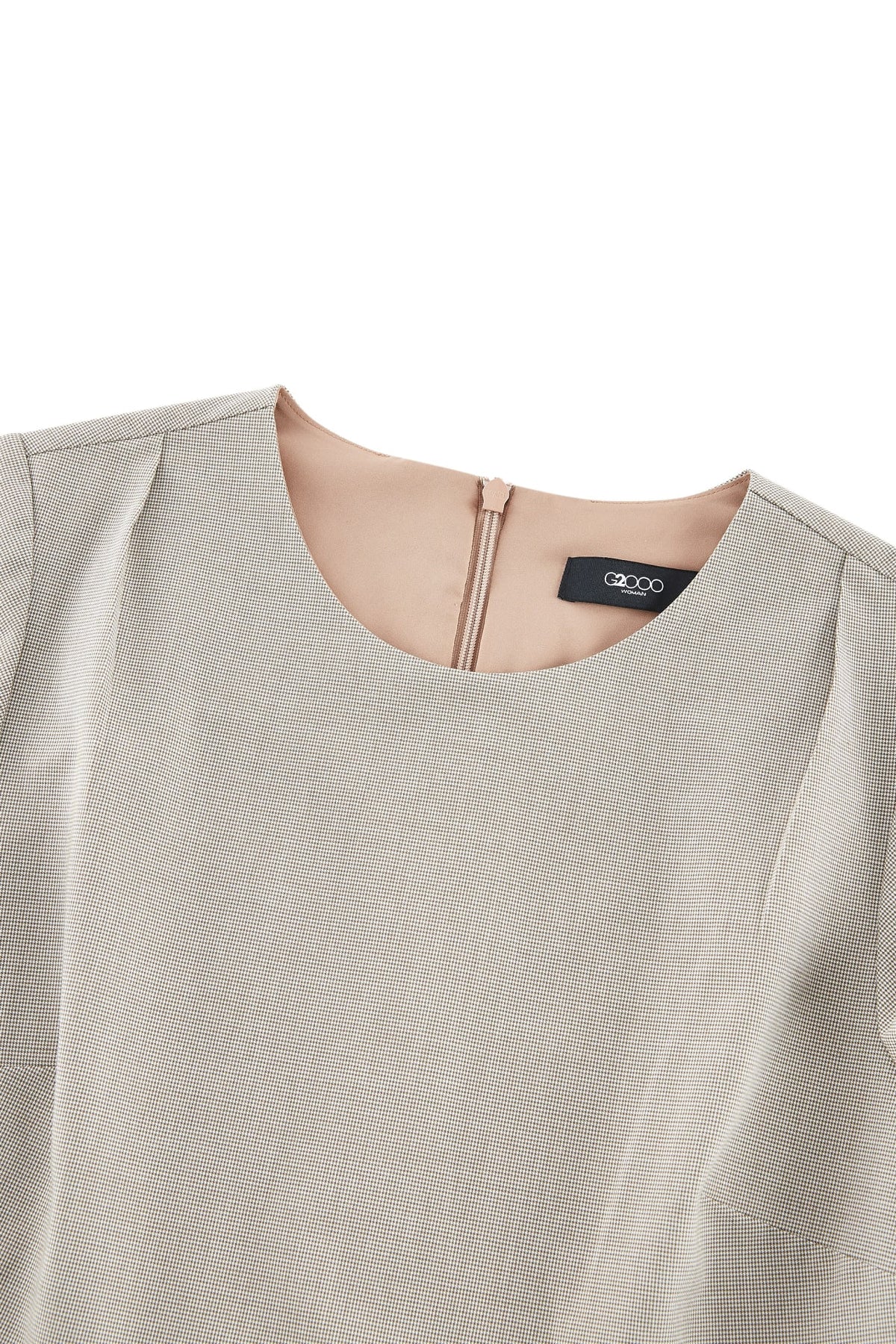 G2000 Dresses Houndstooth Round Neck Cap Sleeve A-Line Dress