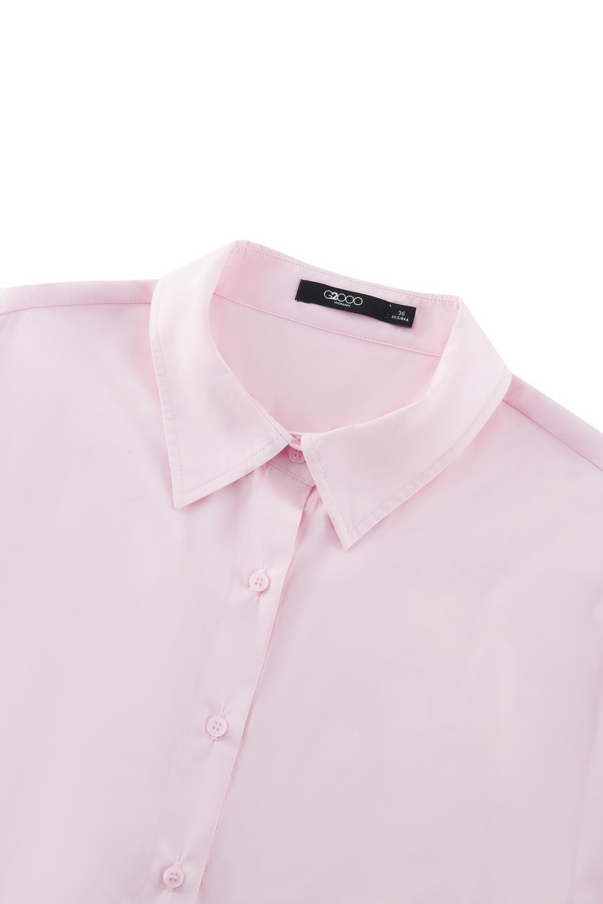 G2000 - Shirts - Smocked Back Overlap Slit Oversize Casual Shirt