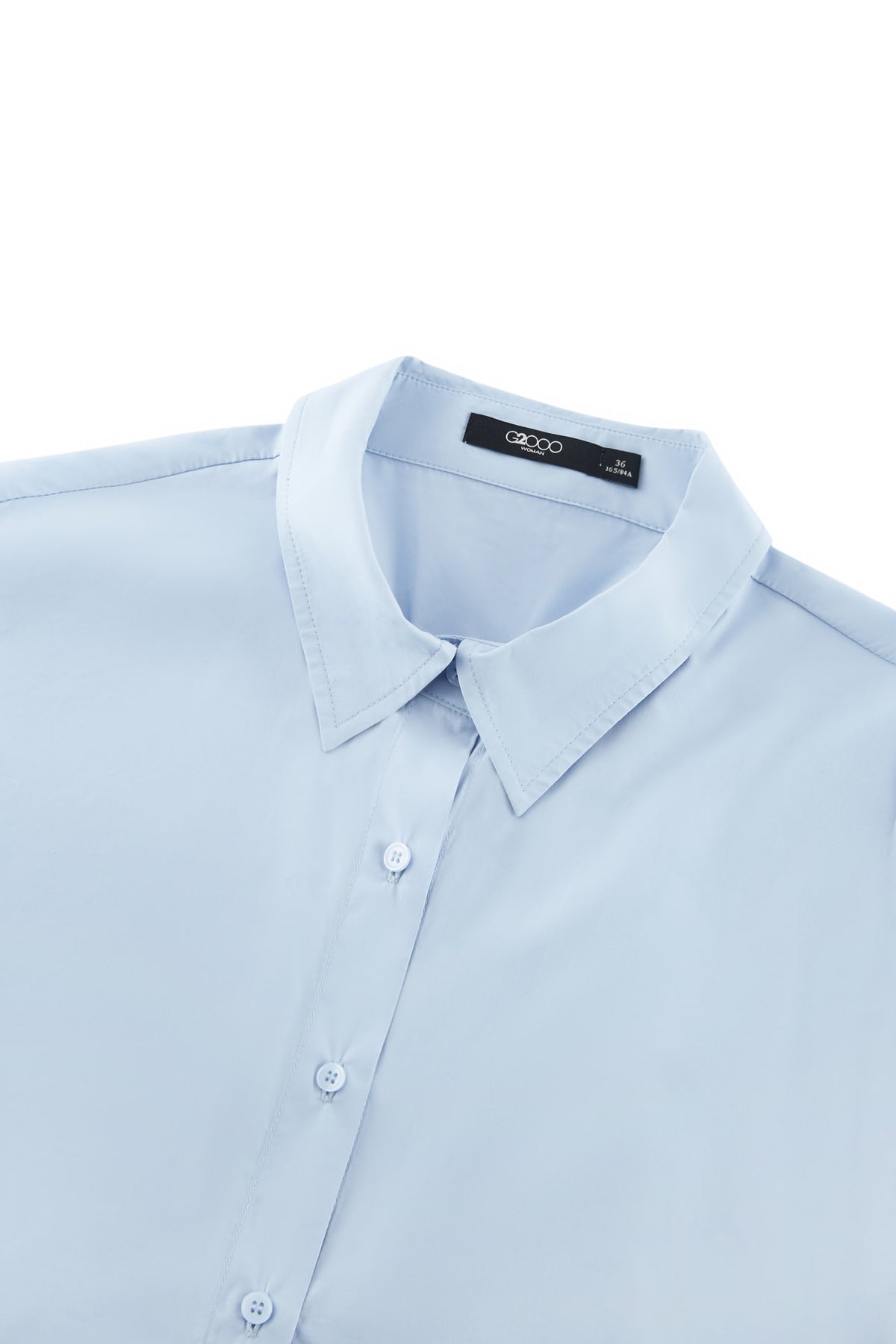 G2000 - Shirts - Smocked Back Overlap Slit Oversize Casual Shirt