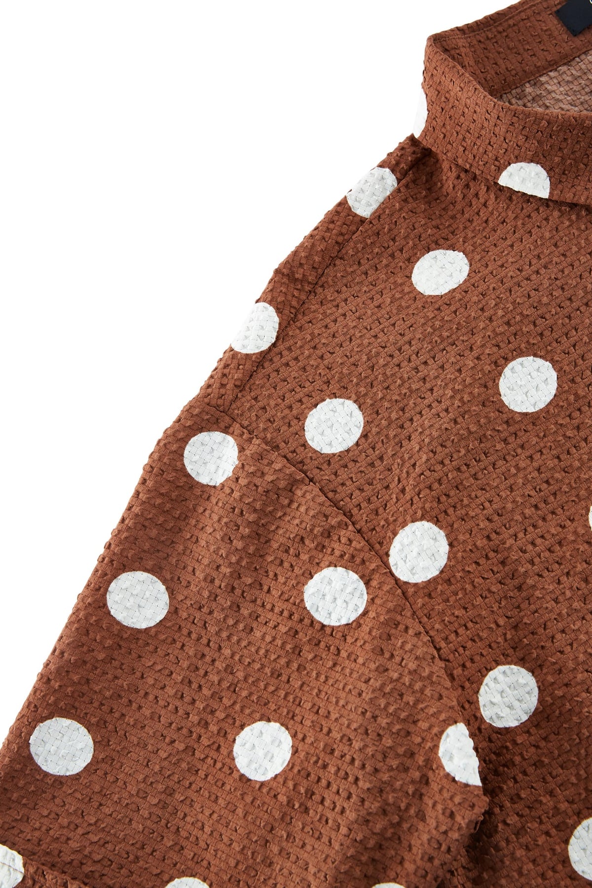G2000 - Blouses - Polka Dot Scallop Hem Relax Fit Short Sleeve Shirt