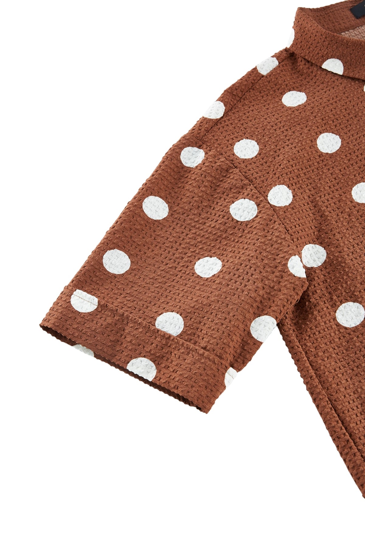 G2000 - Blouses - Polka Dot Scallop Hem Relax Fit Short Sleeve Shirt