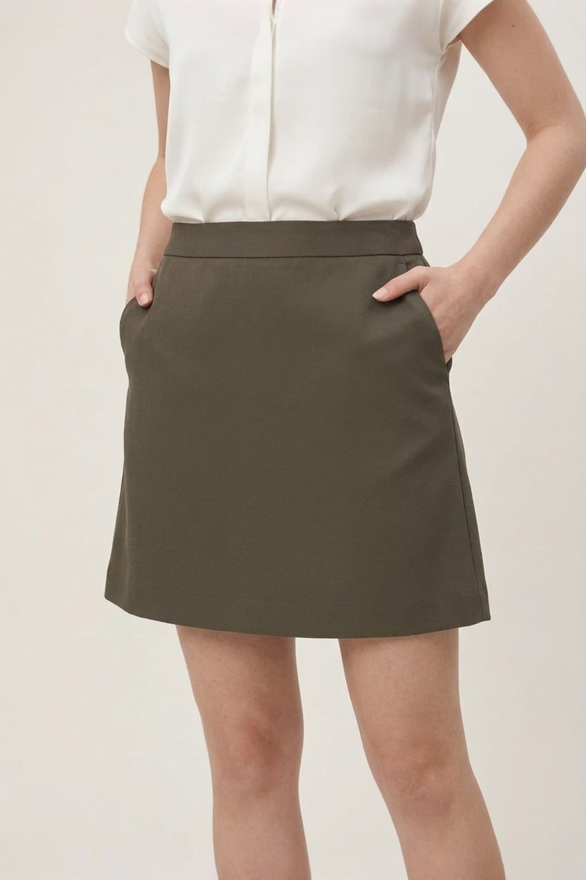 G2000 - Skirts - Elastic Waist Cool Touch Cavalry Twill A-Line Suit Skirt