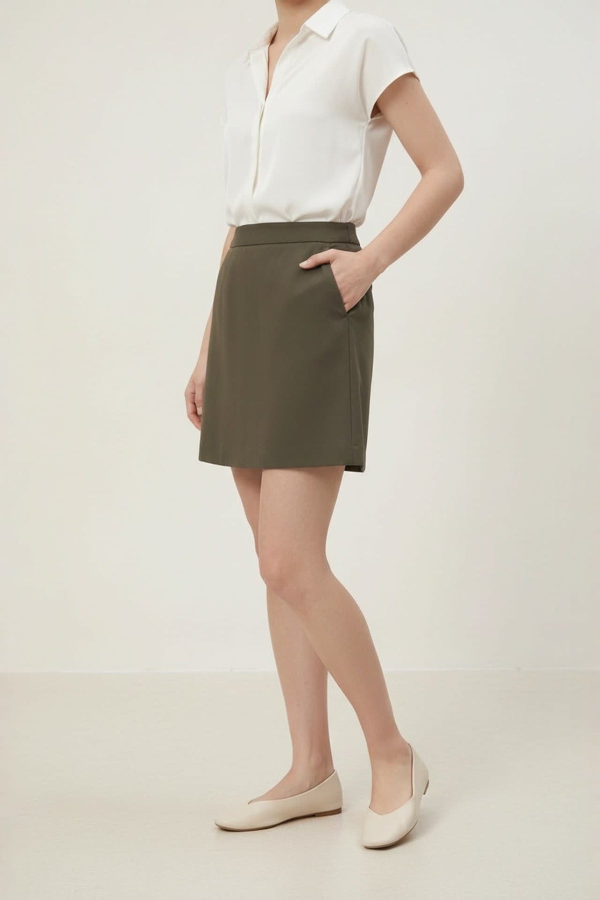 G2000 - Skirts - Elastic Waist Cool Touch Cavalry Twill A-Line Suit Skirt