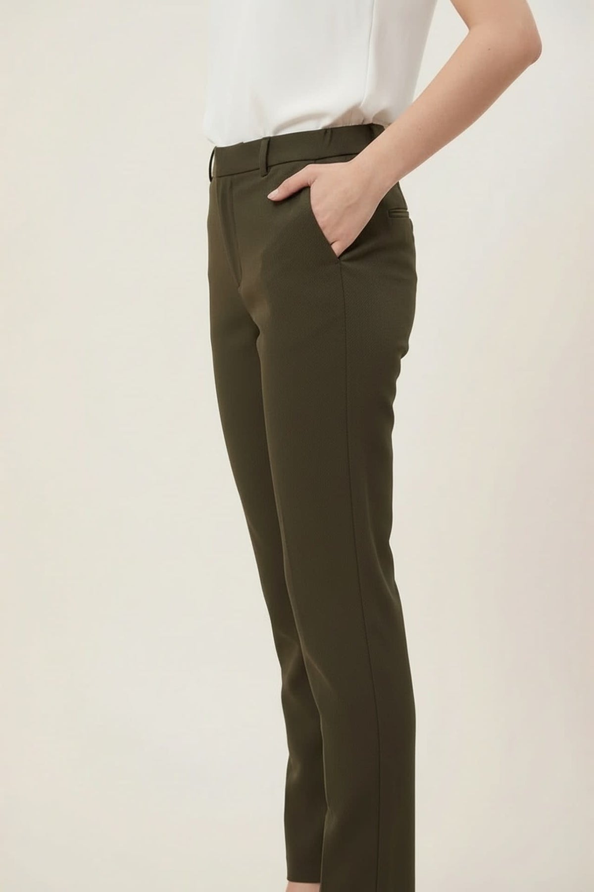 G2000 Pants Anti UV Cool Touch Cavalry Twill Cigarette Ankle Pants Black Olive Cigarette