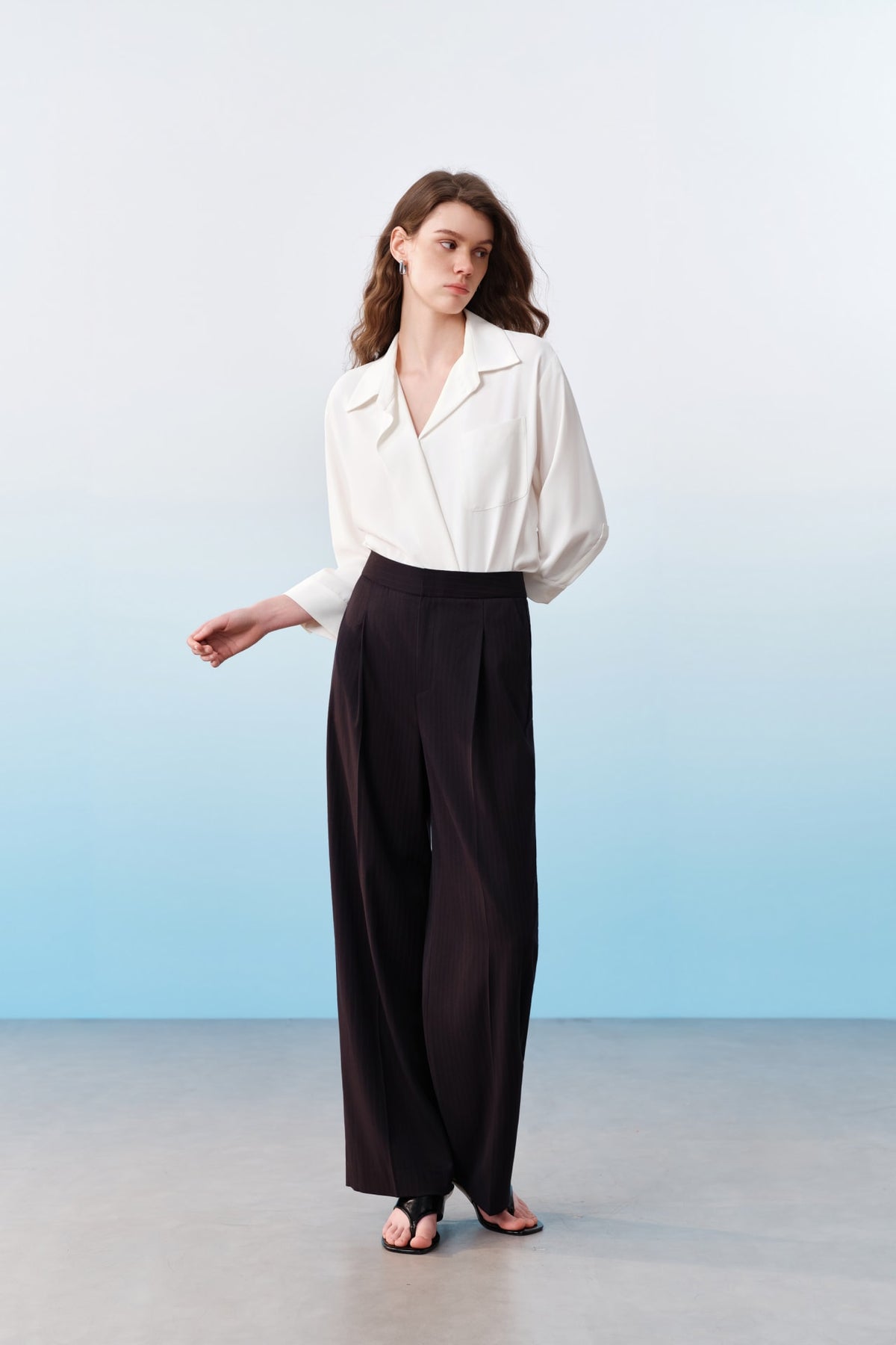 G2000 Pants Poly Blend Stripe Straight Leg Pants Dark Navy Relaxed Straight Leg