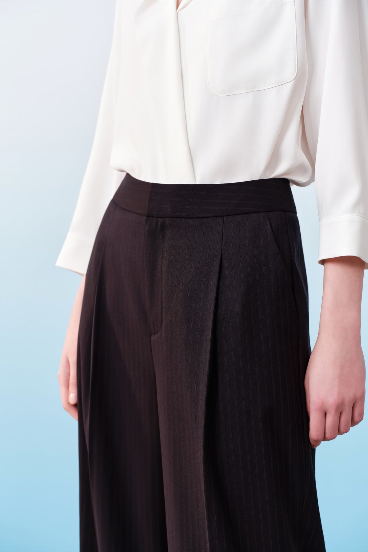 G2000 - Pants - Poly Blend Stripe Straight Leg Pants