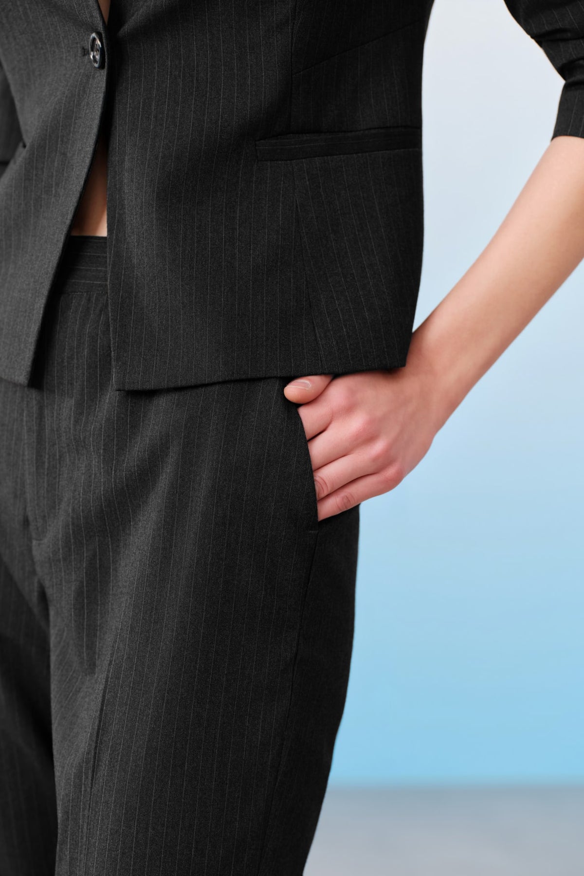 G2000 - Pants - Poly Blend Stripe Straight Leg Pants