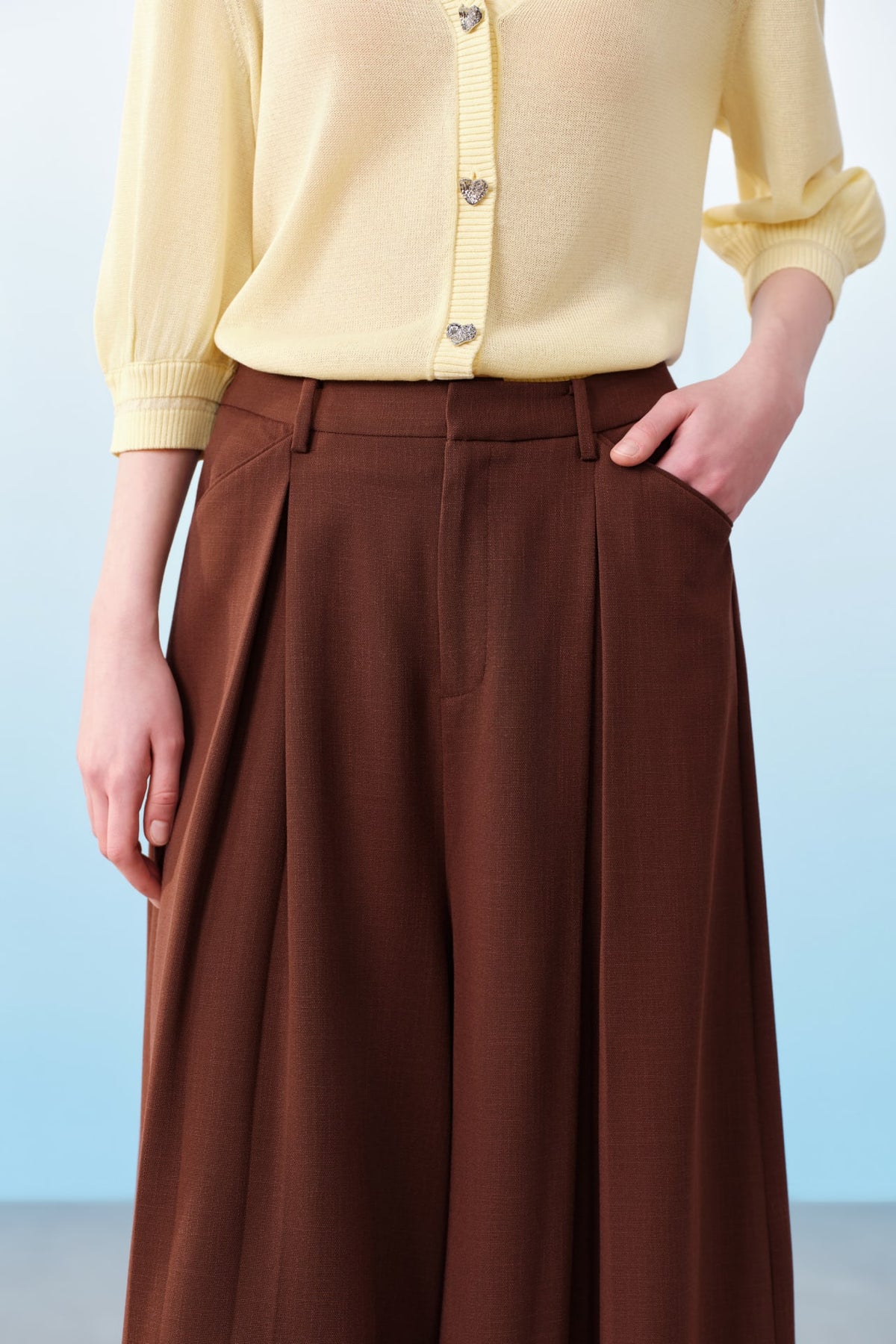 G2000 - Pants - Dobby Ankle Length Wide Leg Pants