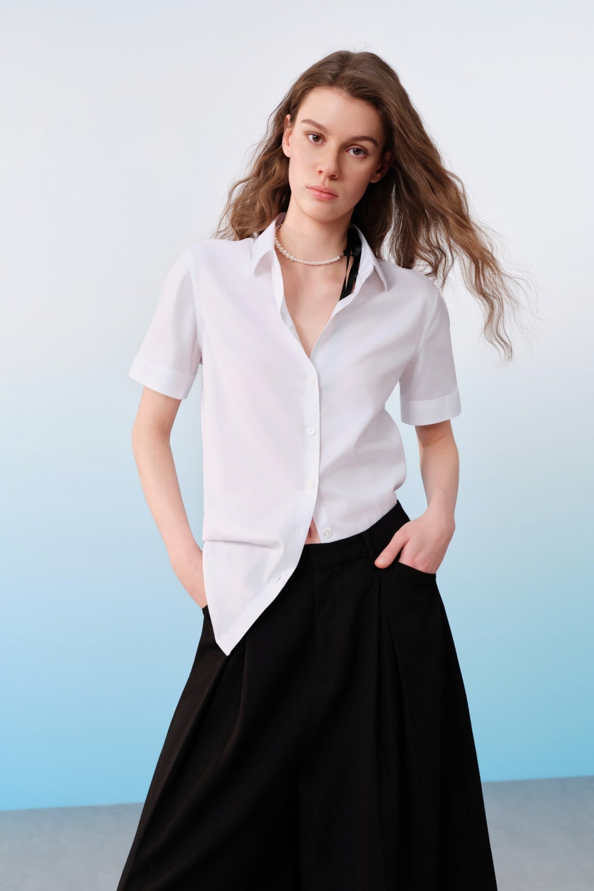 G2000 - Pants - Dobby Ankle Length Wide Leg Pants