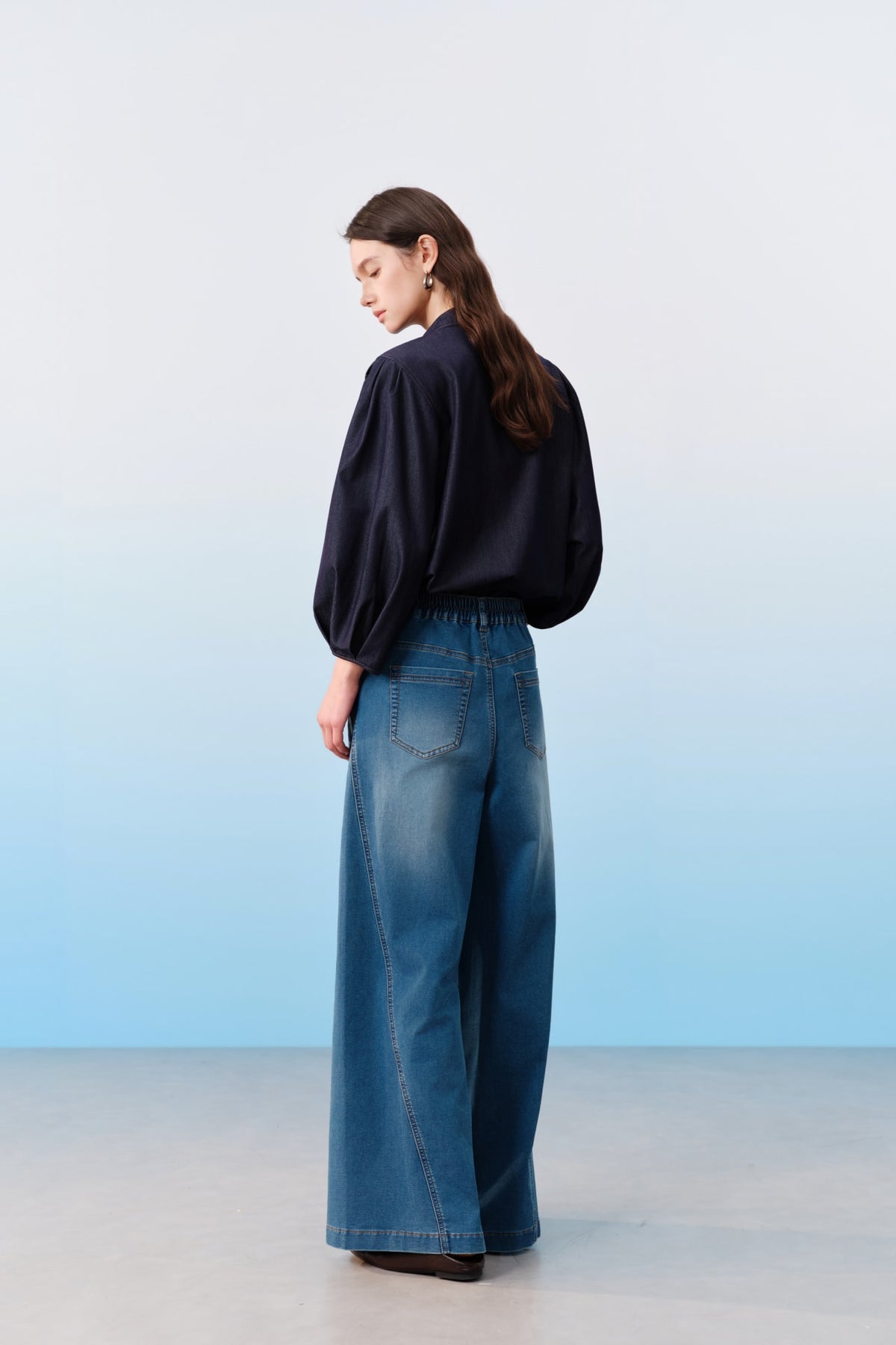 G2000 - Pants - Elastic Waist Full Length Wide Leg Pants