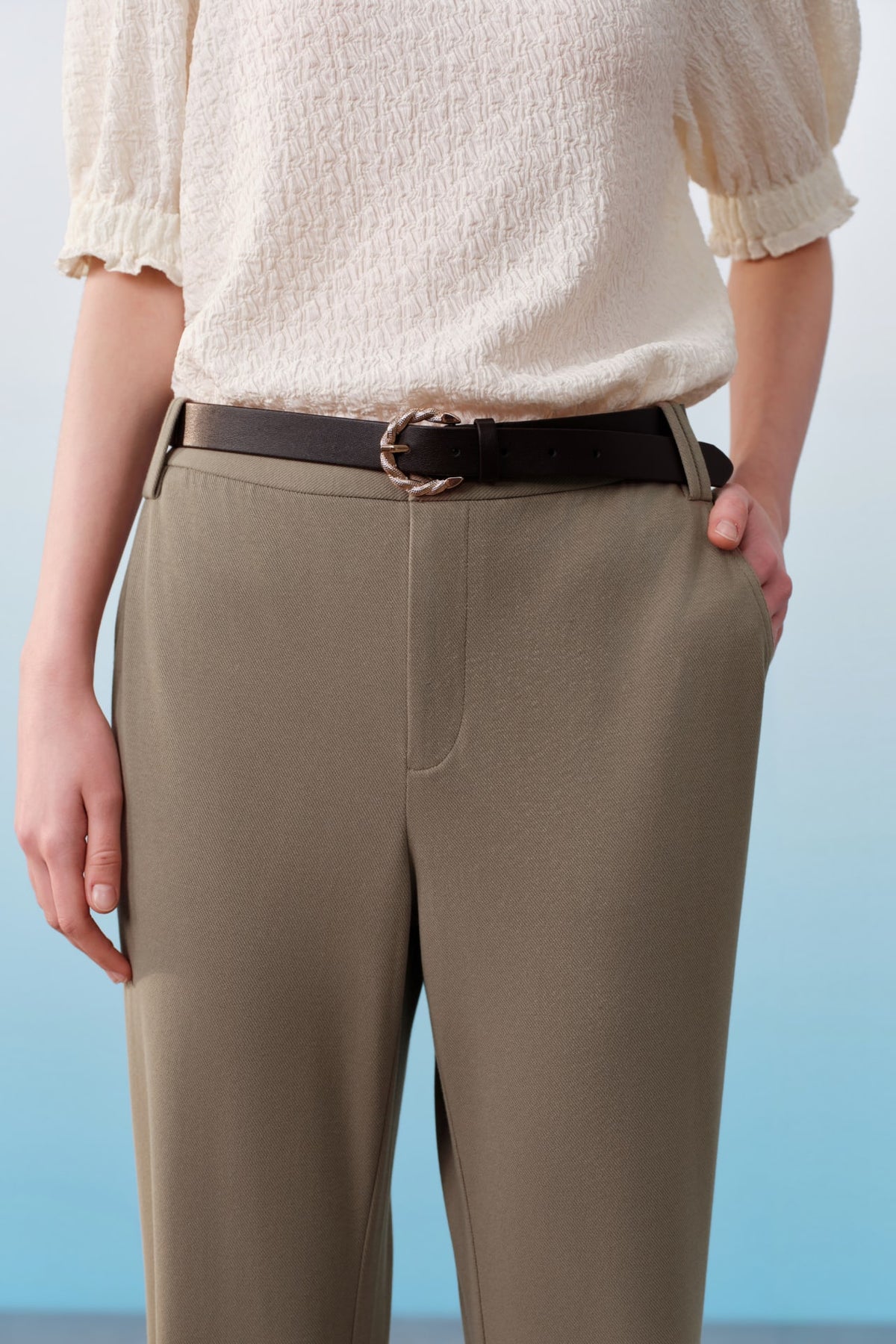 G2000 - Pants - Belted Slim Bootcut Pants