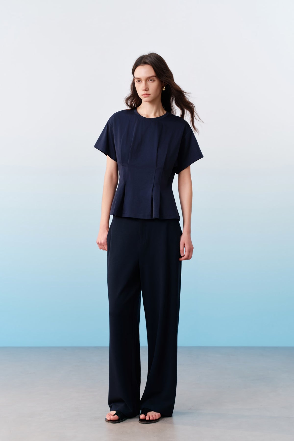 G2000 Pants Capri Relaxed Straight Leg Casual Pants Navy Blazer Straight Leg