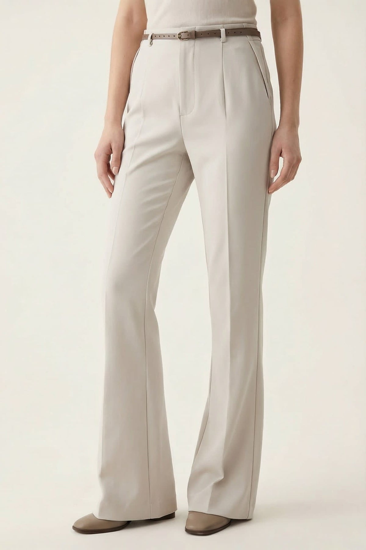 G2000 - Pants - Multi-Way Stretch Belted Slim Bootcut Pants With Belt