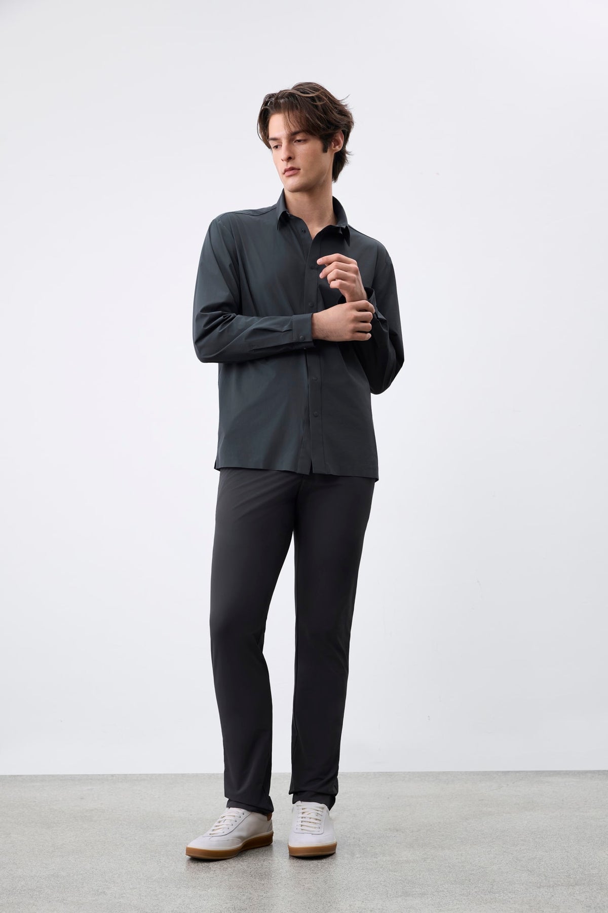 G2000 Shirts Three-Proof Finish Nylon Stretch Relax Fit Long Sleeve Casual Shirt